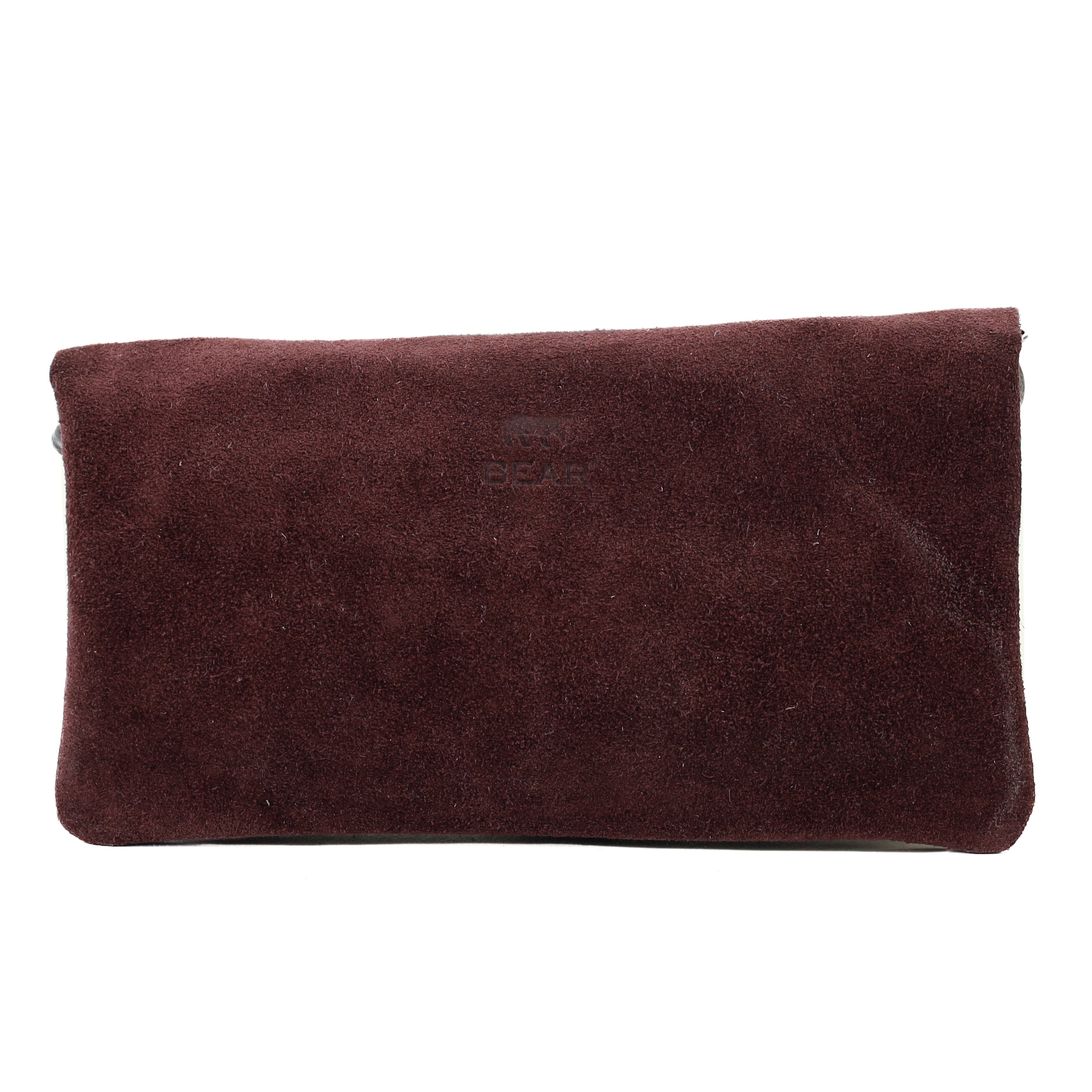 Suede clutch/mini shoulder bag 'Lydia' bordeaux