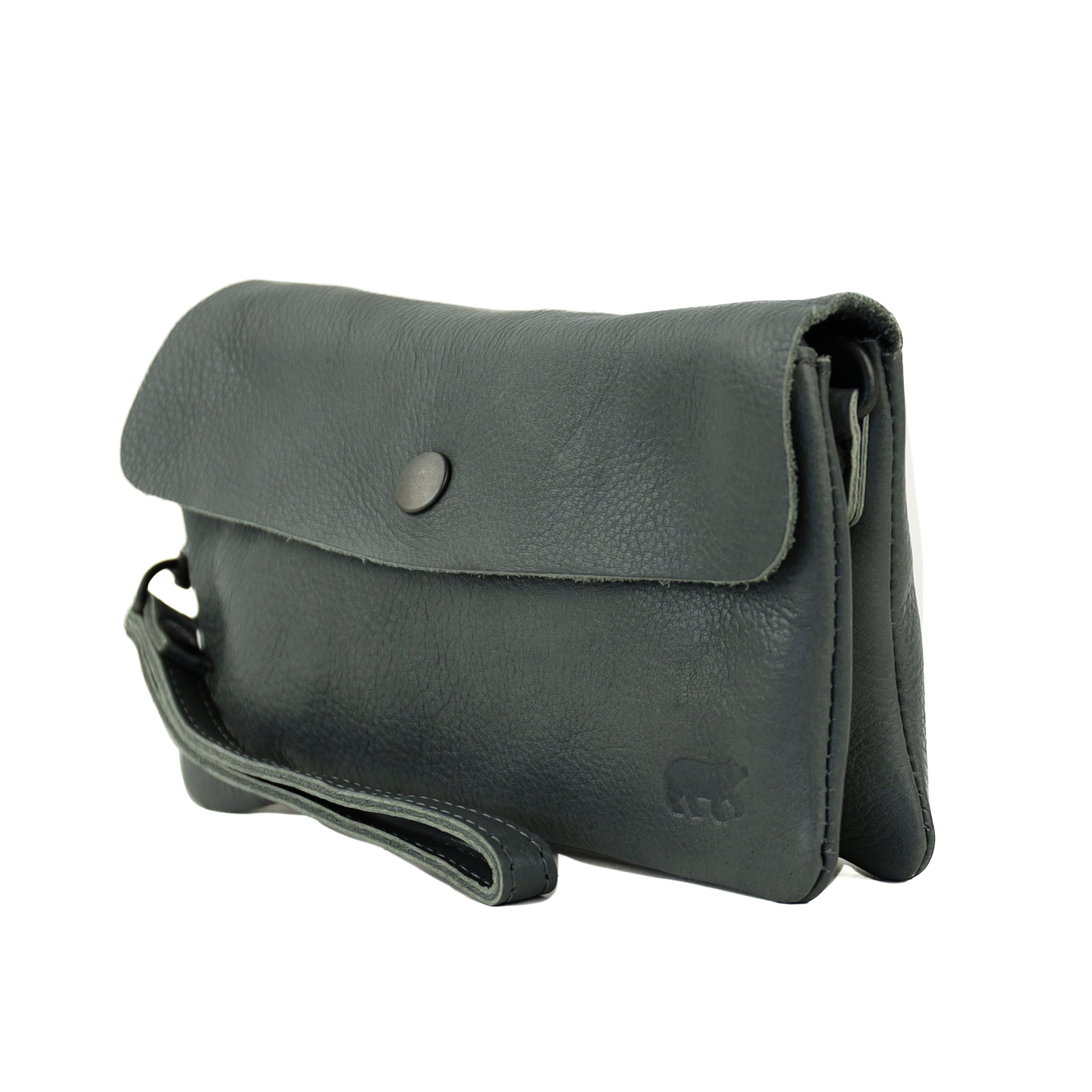 Clutch/mini schoudertasje 'Lydia' charcoal