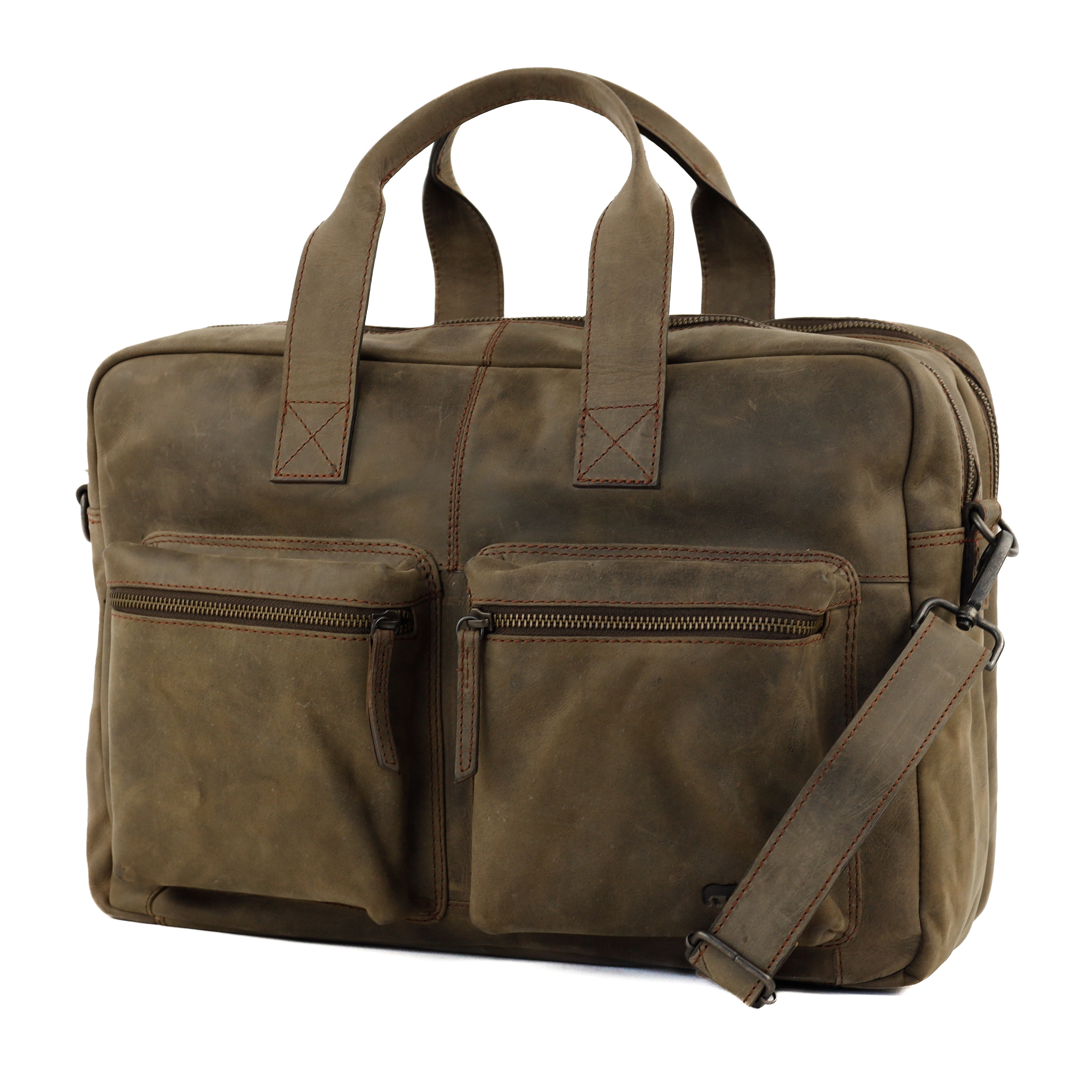 Weekender/laptop bag 15.6" 'Lou' brown