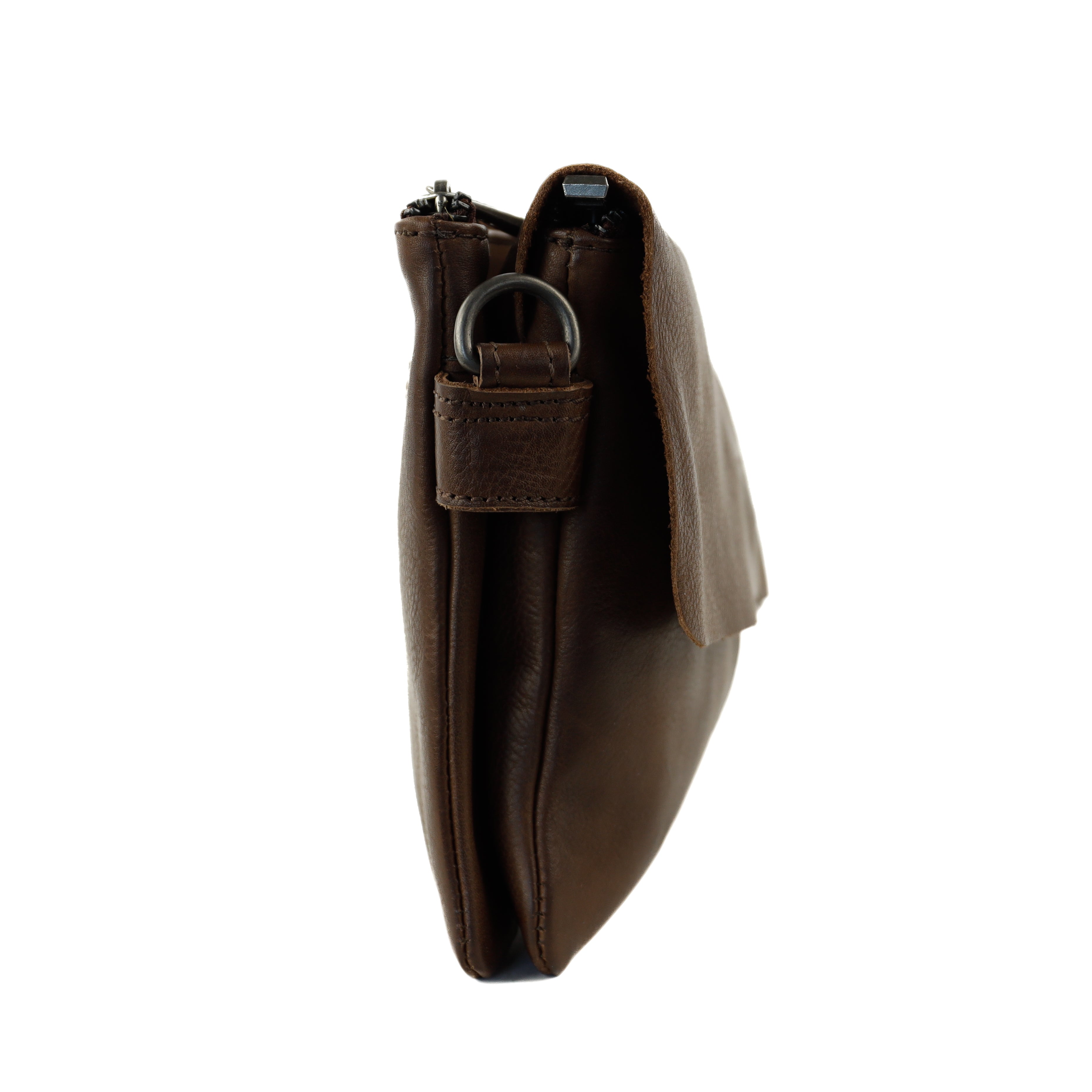 Shoulder bag with flap 'Billy' dark brown