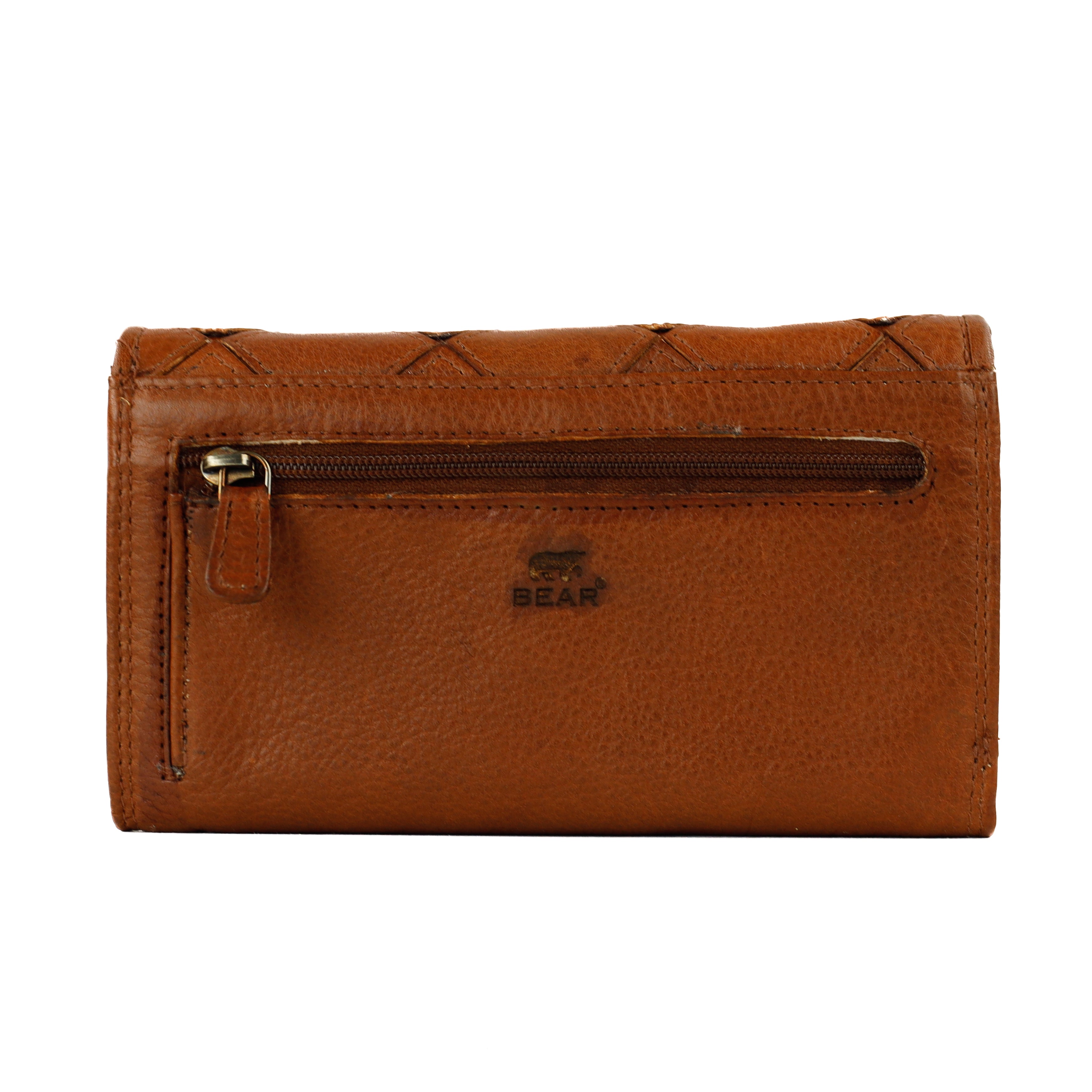 RFID Overslag portemonnee 'Leonor' cognac