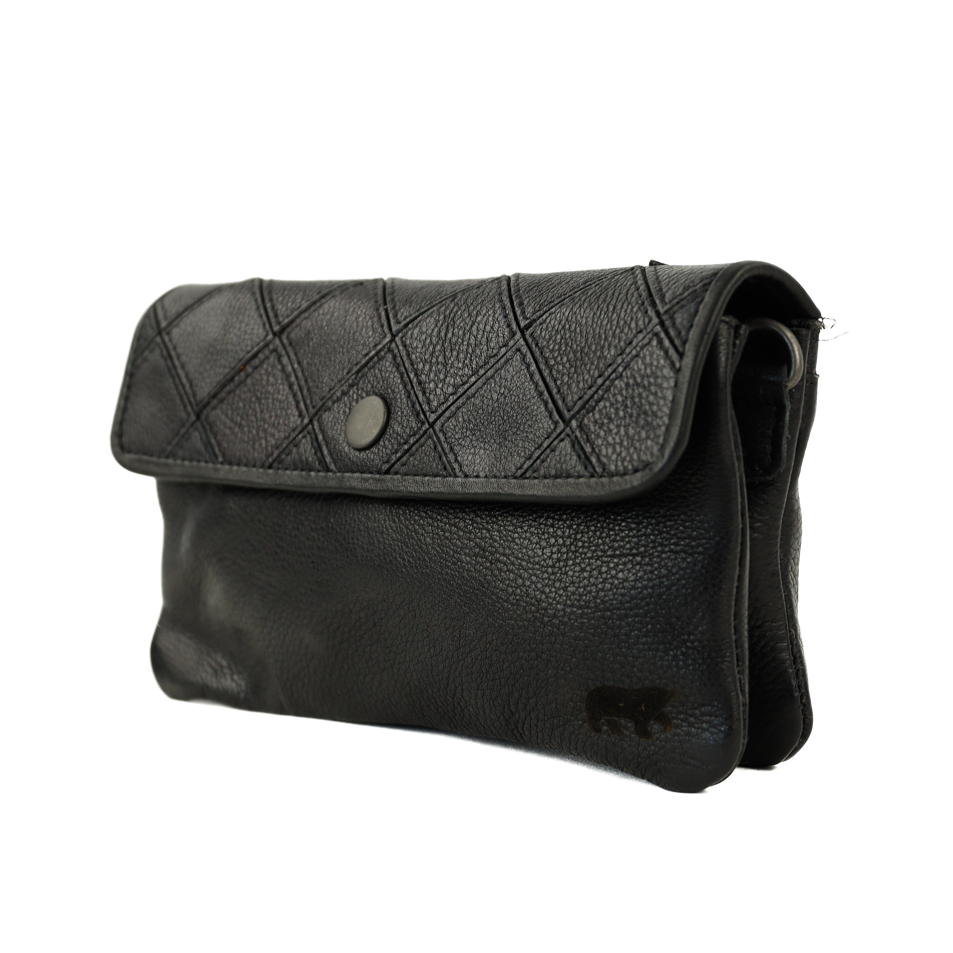 Clutch/mini schoudertasje 'Valentina' zwart