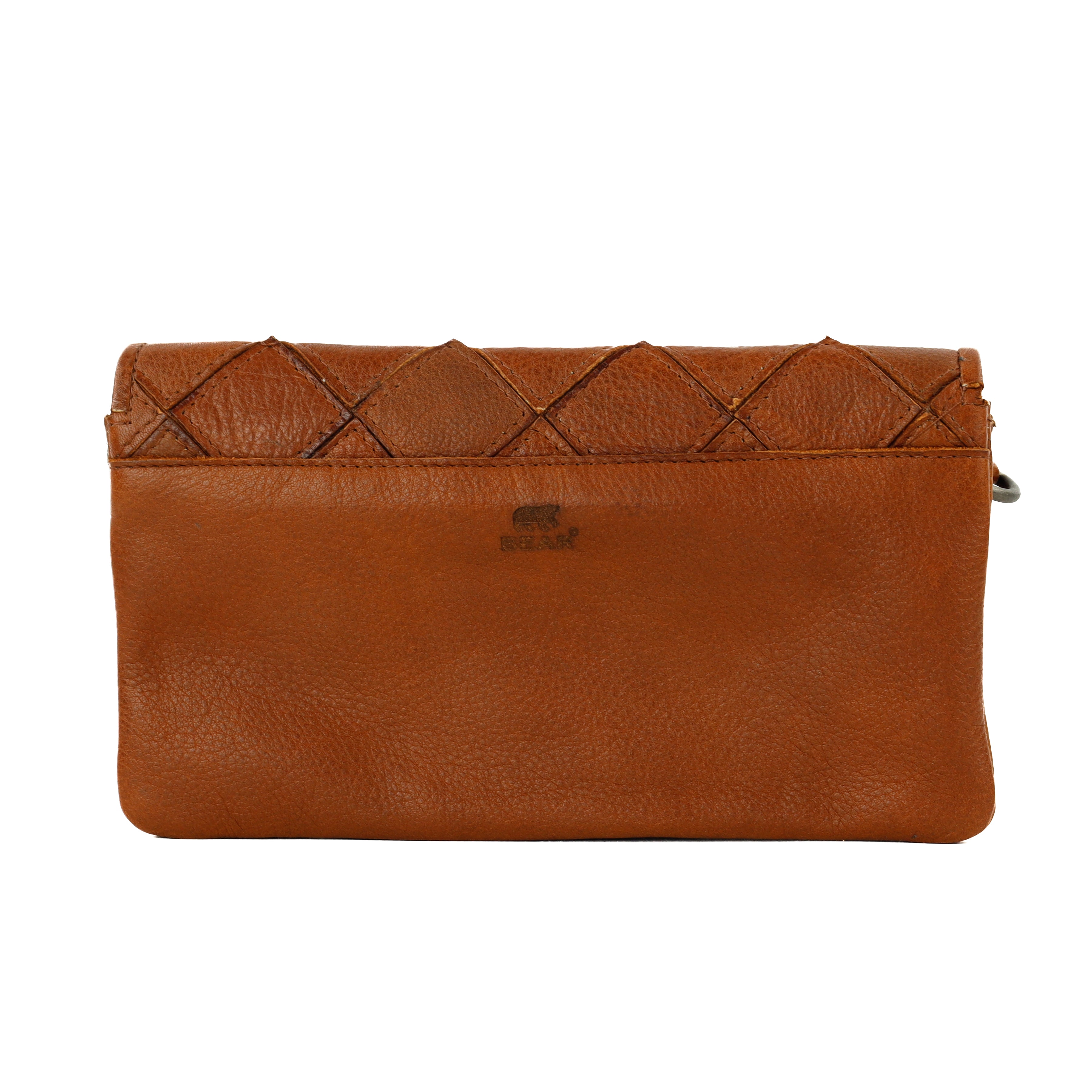 Clutch/mini schoudertasje 'Valentina' cognac