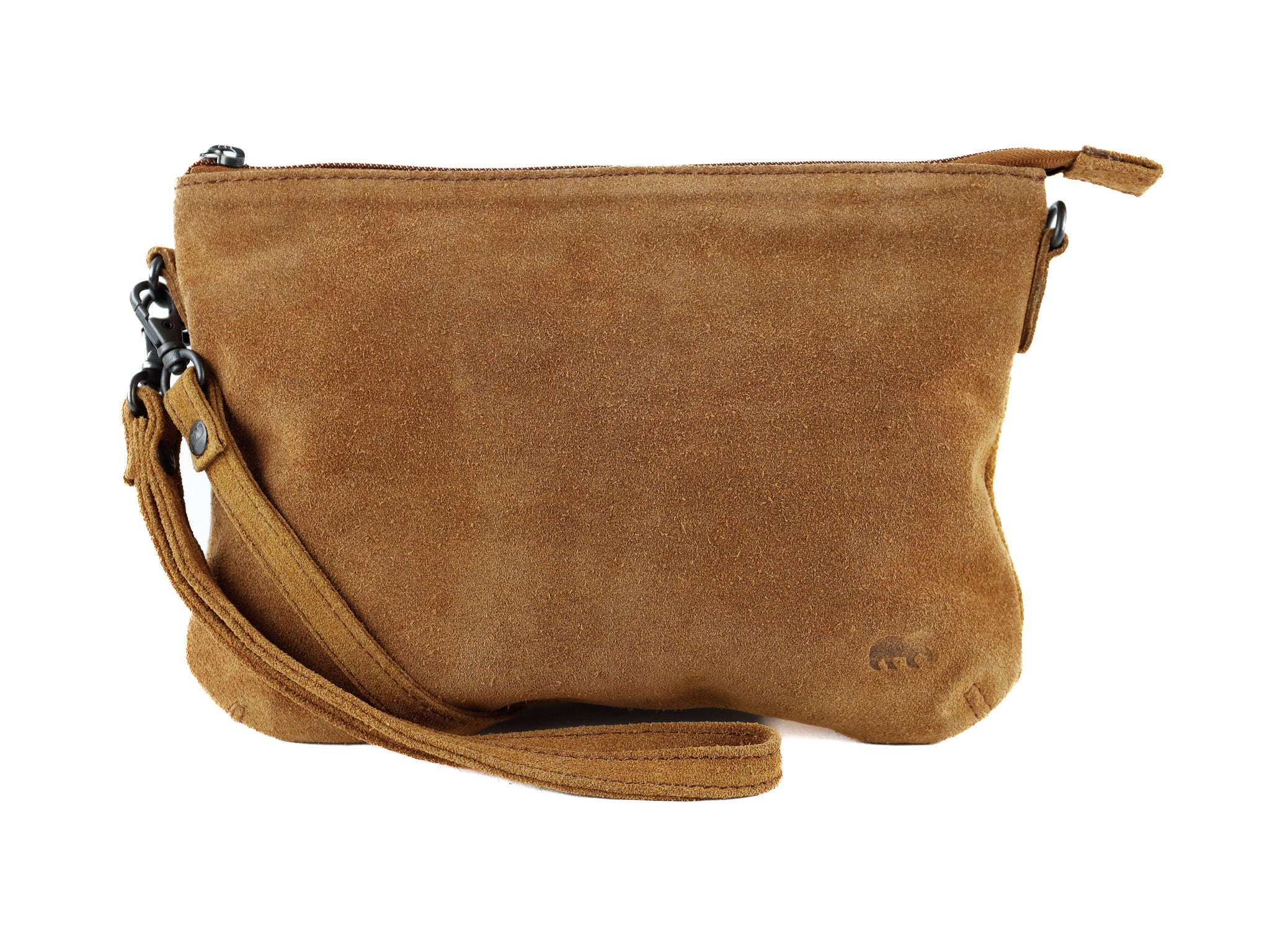 Suede schoudertasje 'Julie' cognac