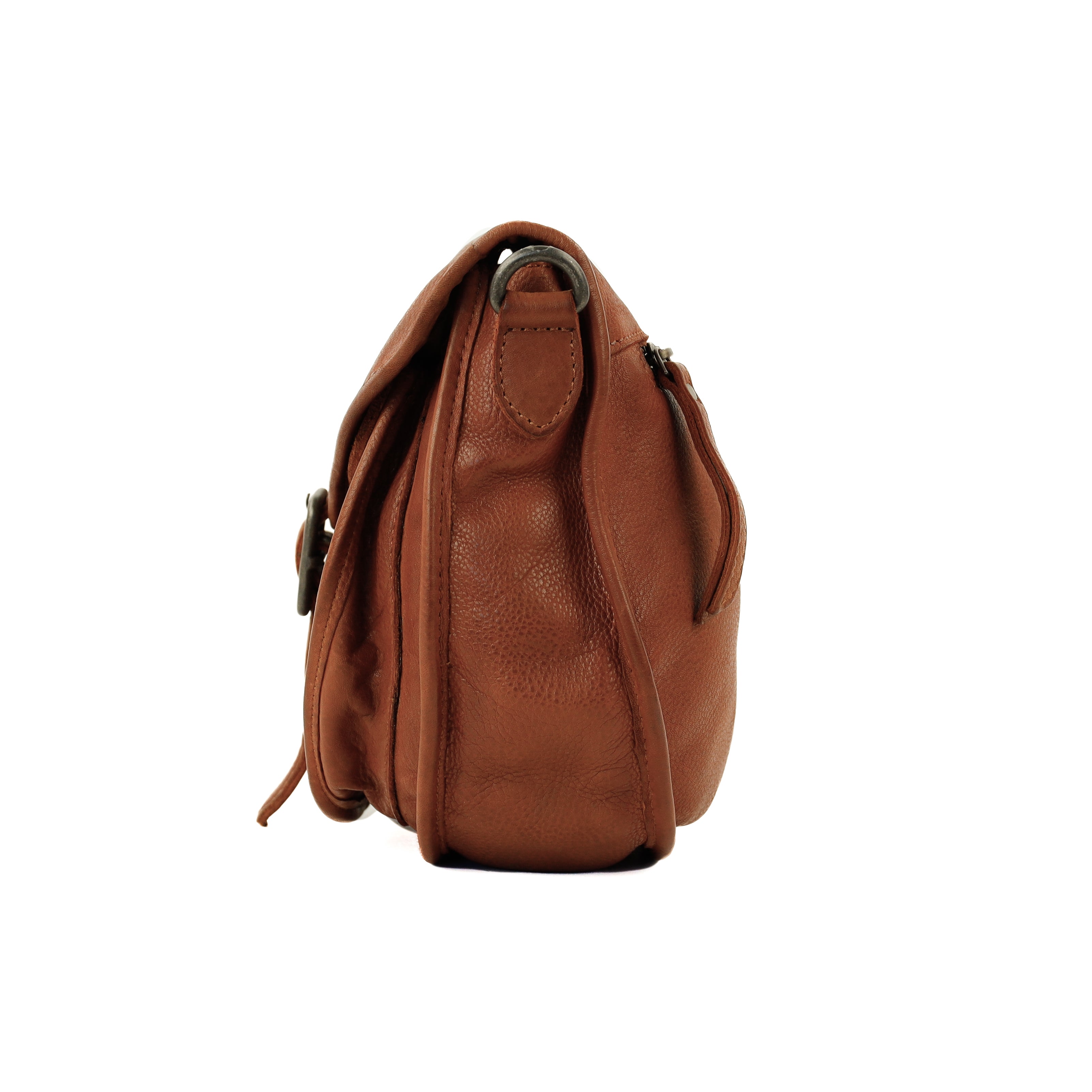 Schoudertas met flap 'Roxanne' cognac