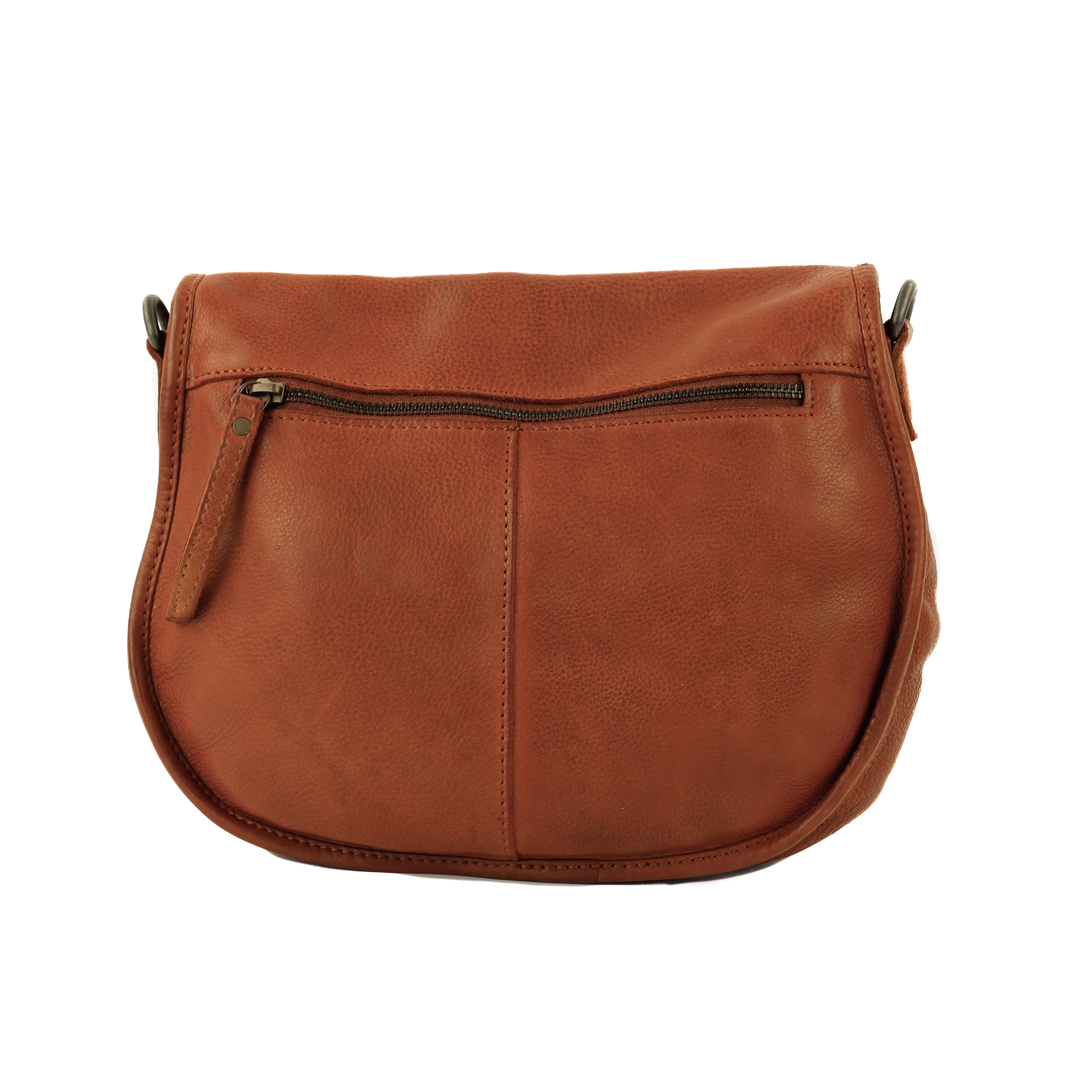 Schoudertas met flap 'Roxanne' cognac