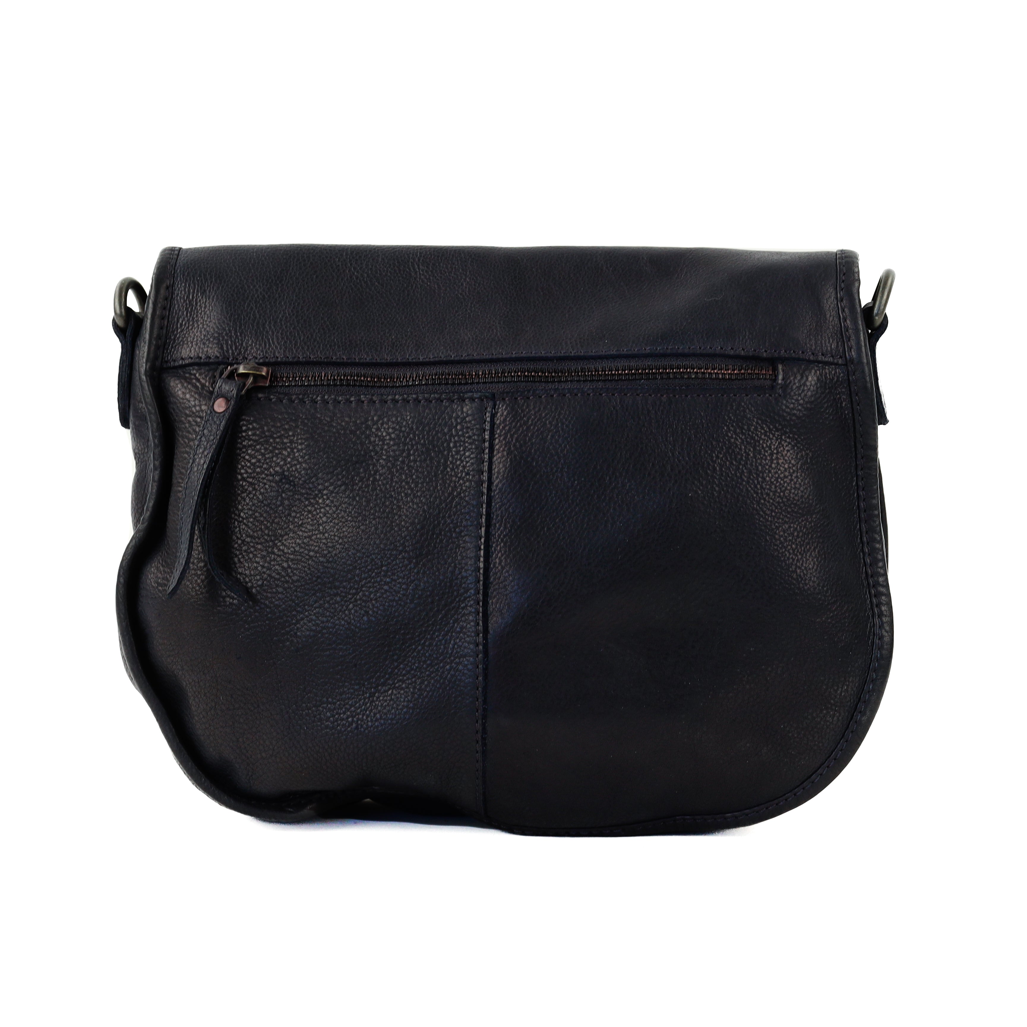 Schoudertas met flap 'Roxanne' navy