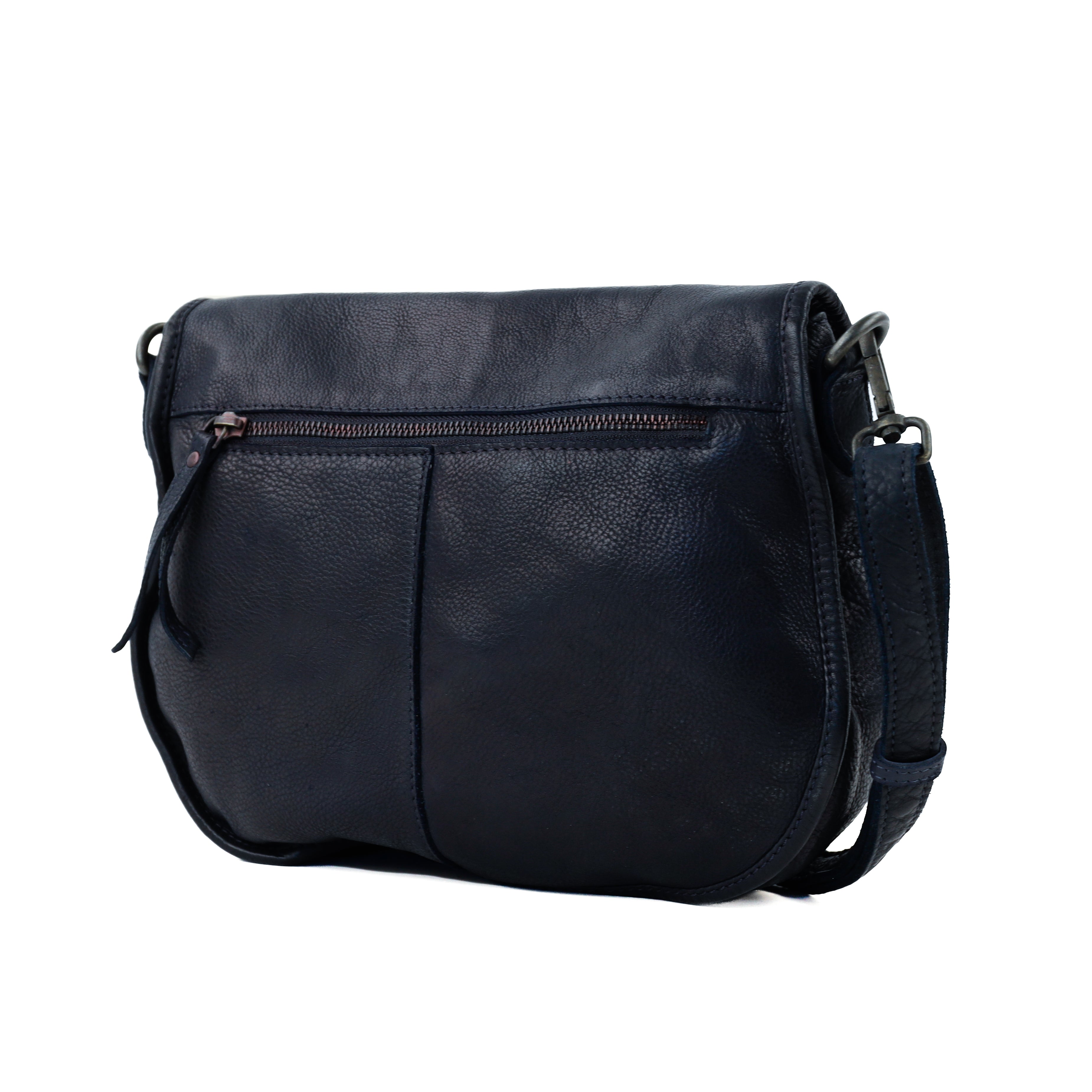 Schoudertas met flap 'Roxanne' navy