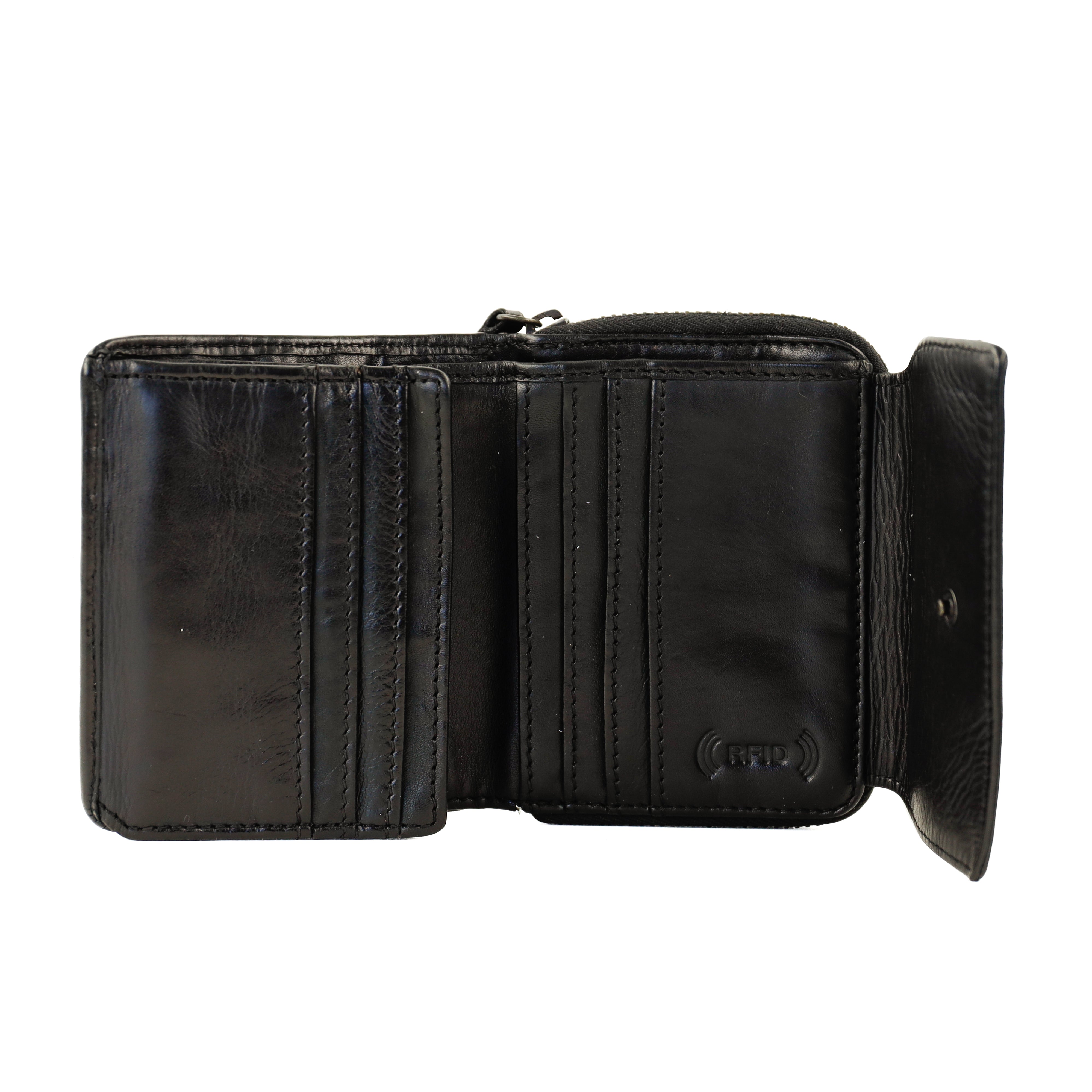 RFID Zipper wallet 'Britt' black