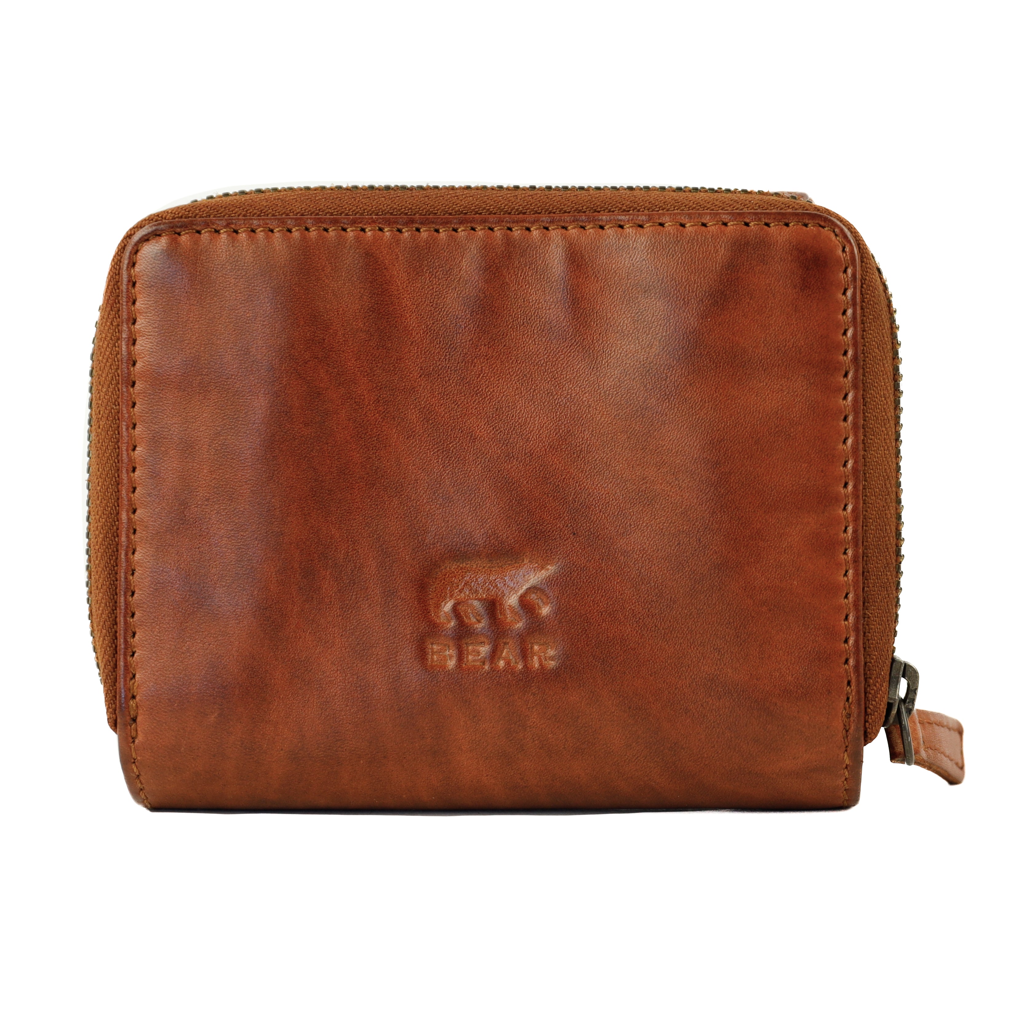 RFID Zipper wallet 'Britt' cognac