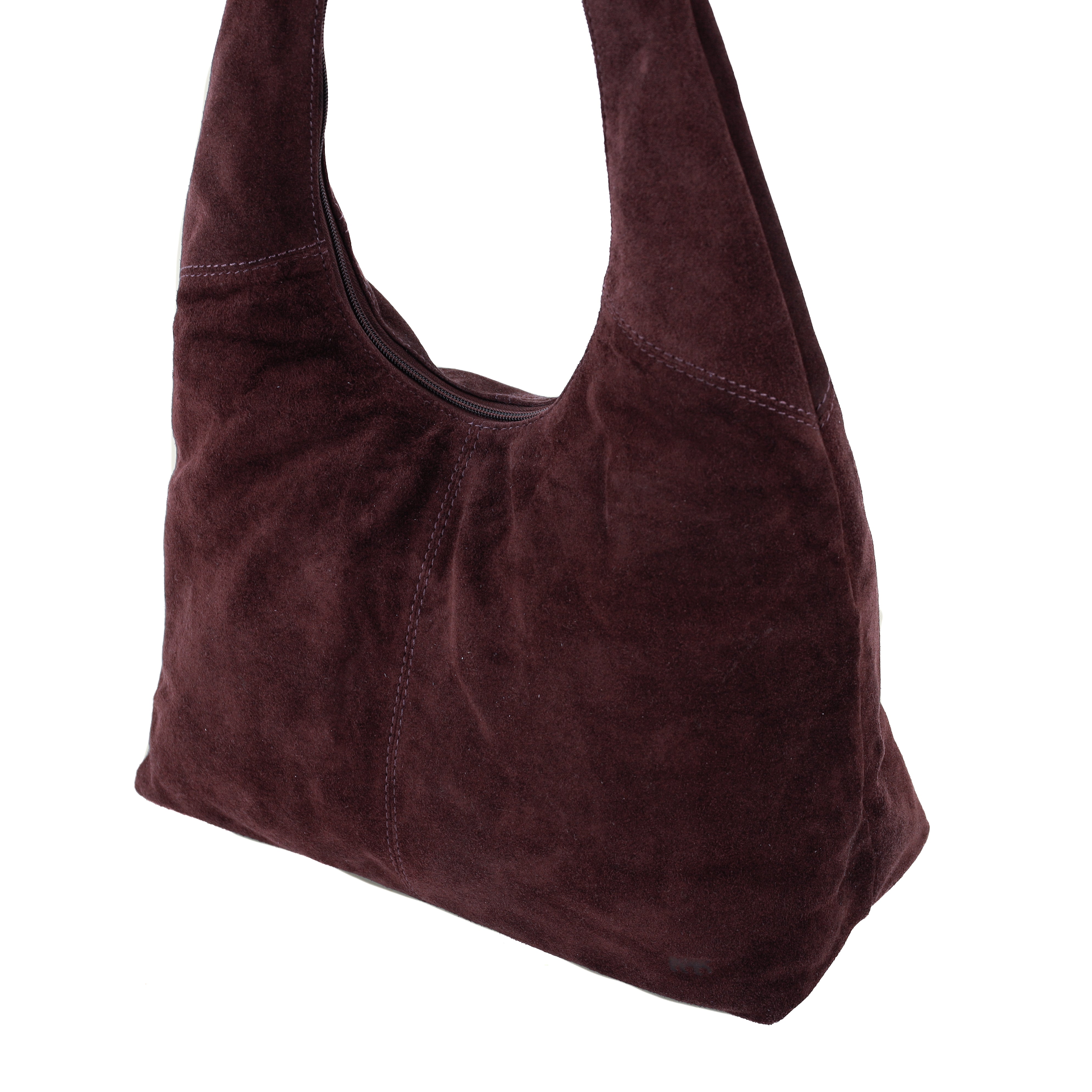 Suède shopper/buideltas 'Pauline' bordeaux