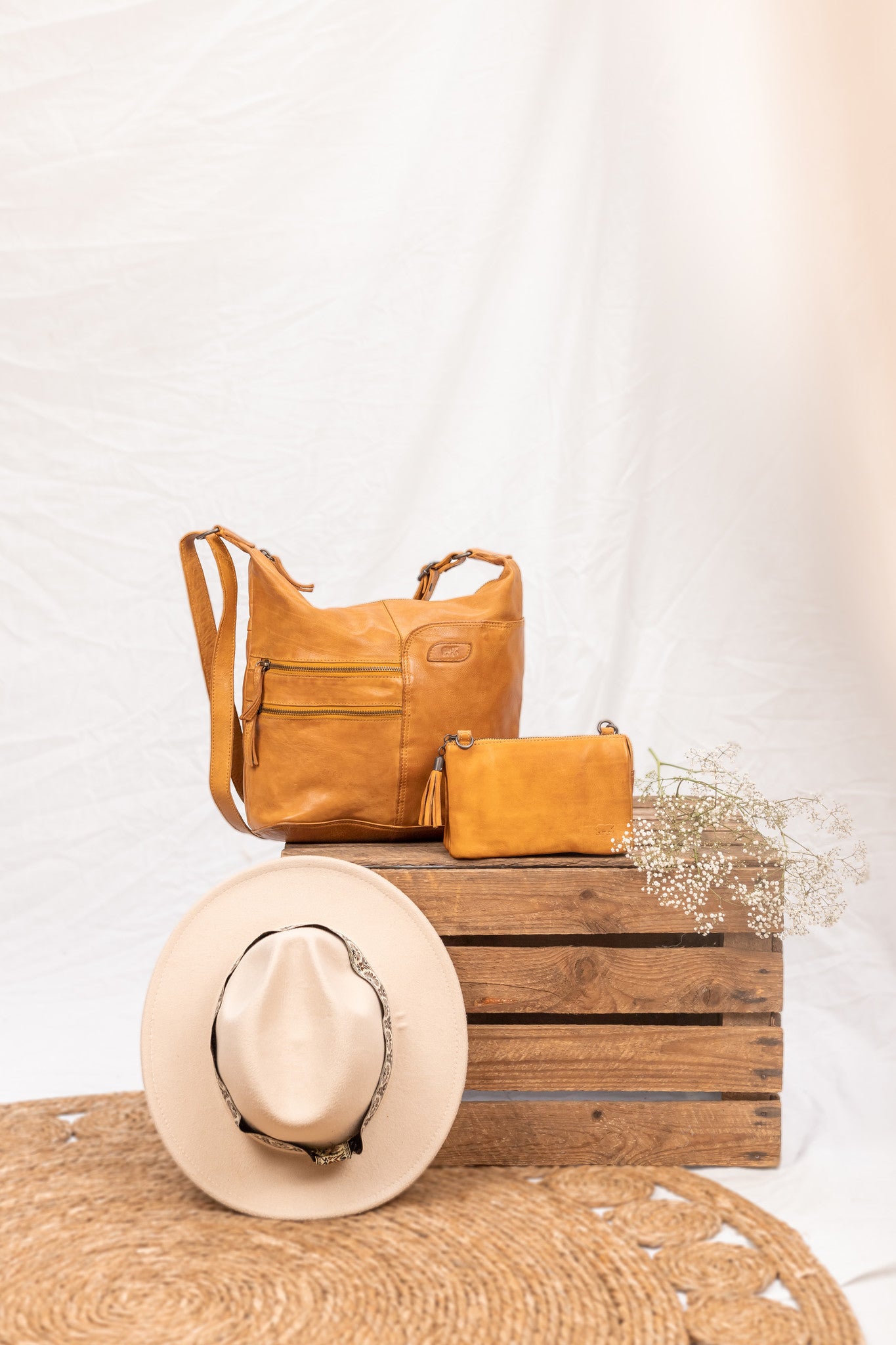 Schoudertas 'Frieda' geel