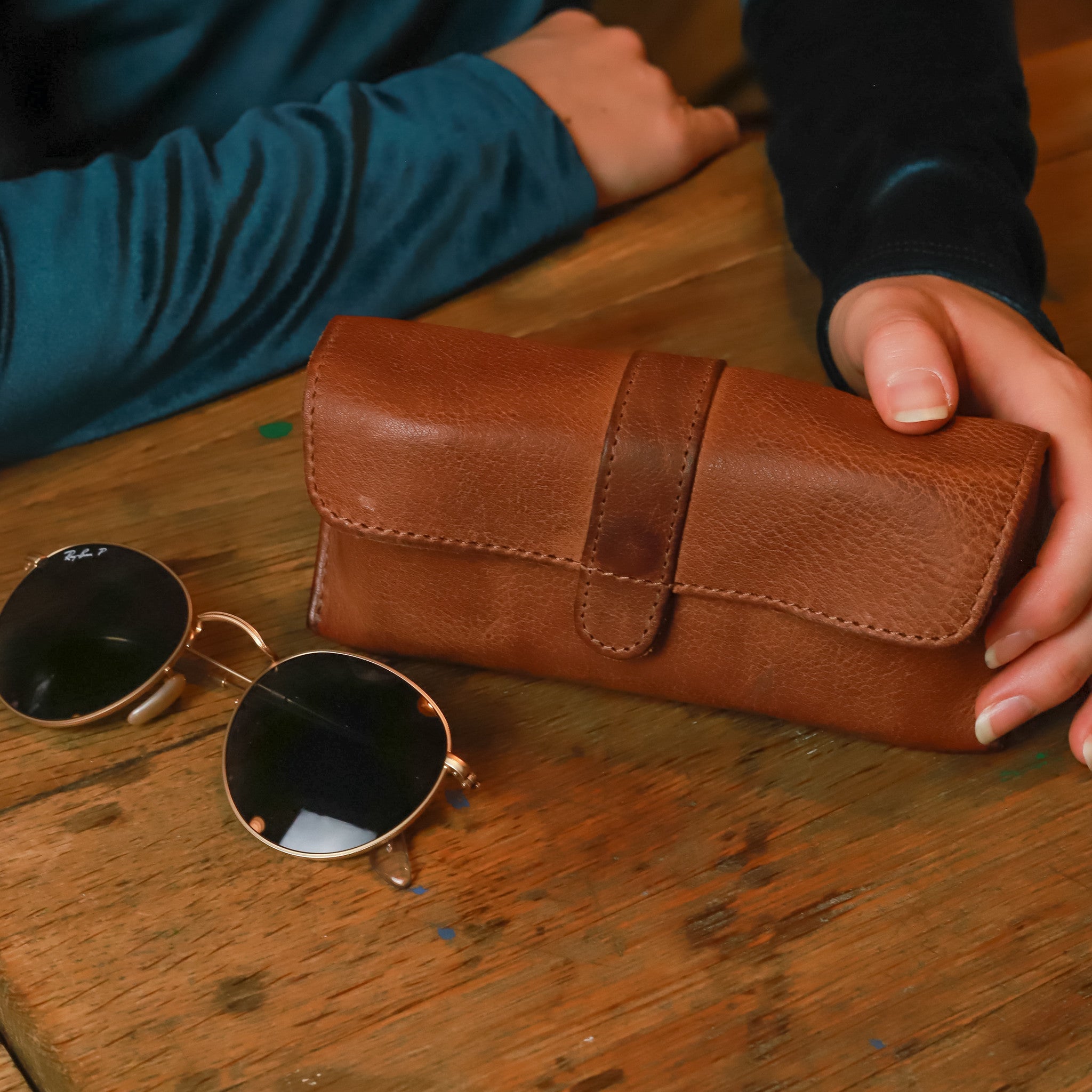 Glasses case 'Weta' cognac - CP 2114