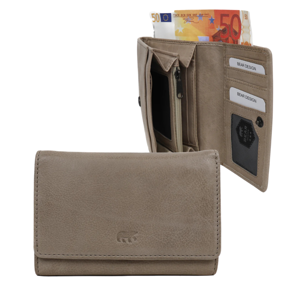Wrap wallet 'Flappie' silver mink