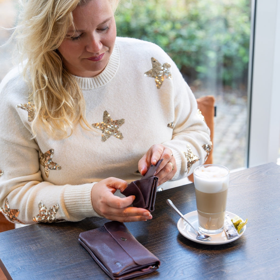 Petit portefeuille RFID 'Nana' taupe