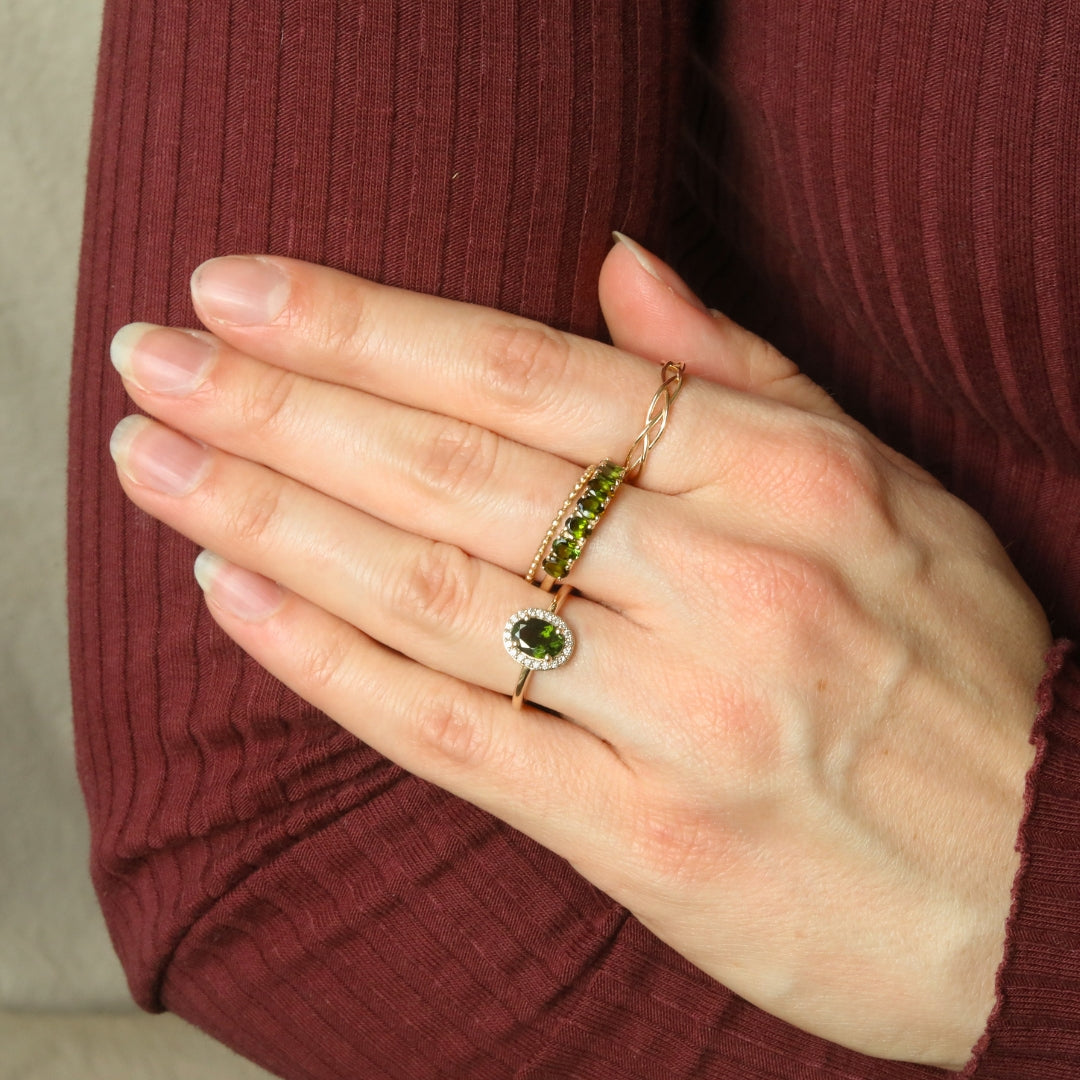 Selly Green Tourmaline Ring | 9K