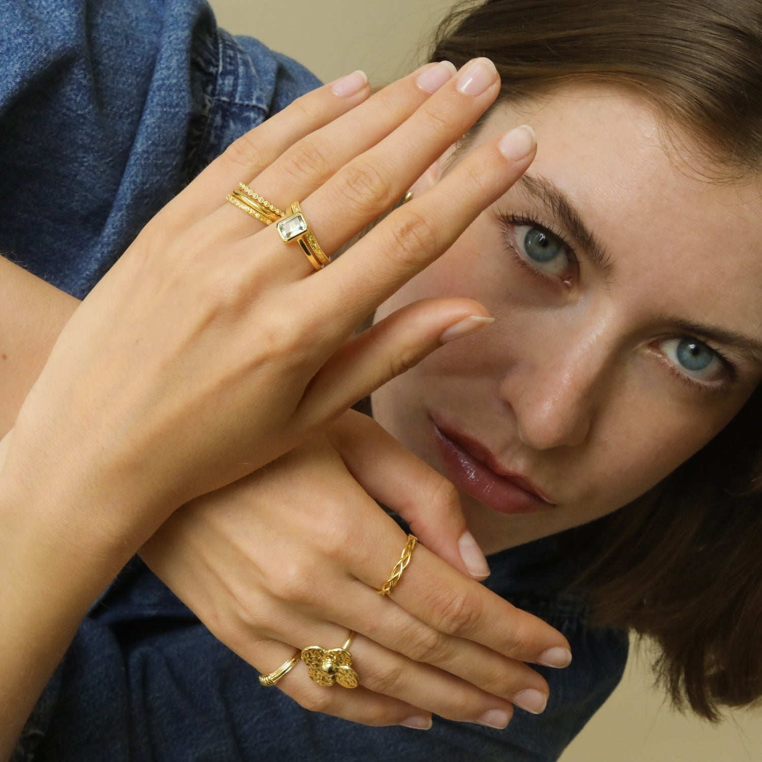 Aya Flower Stacking ring