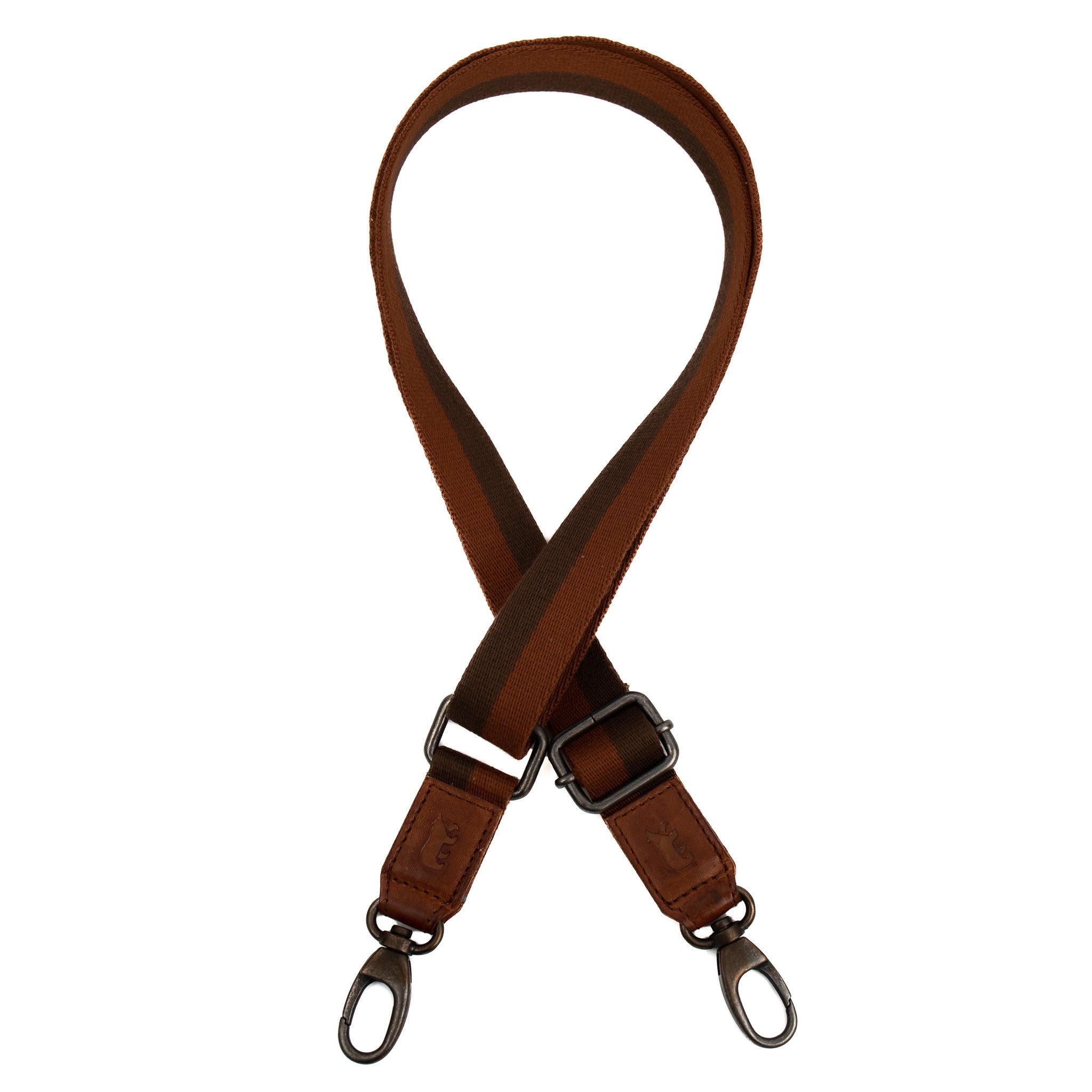 Bag strap 'Micky' bruin/cognac