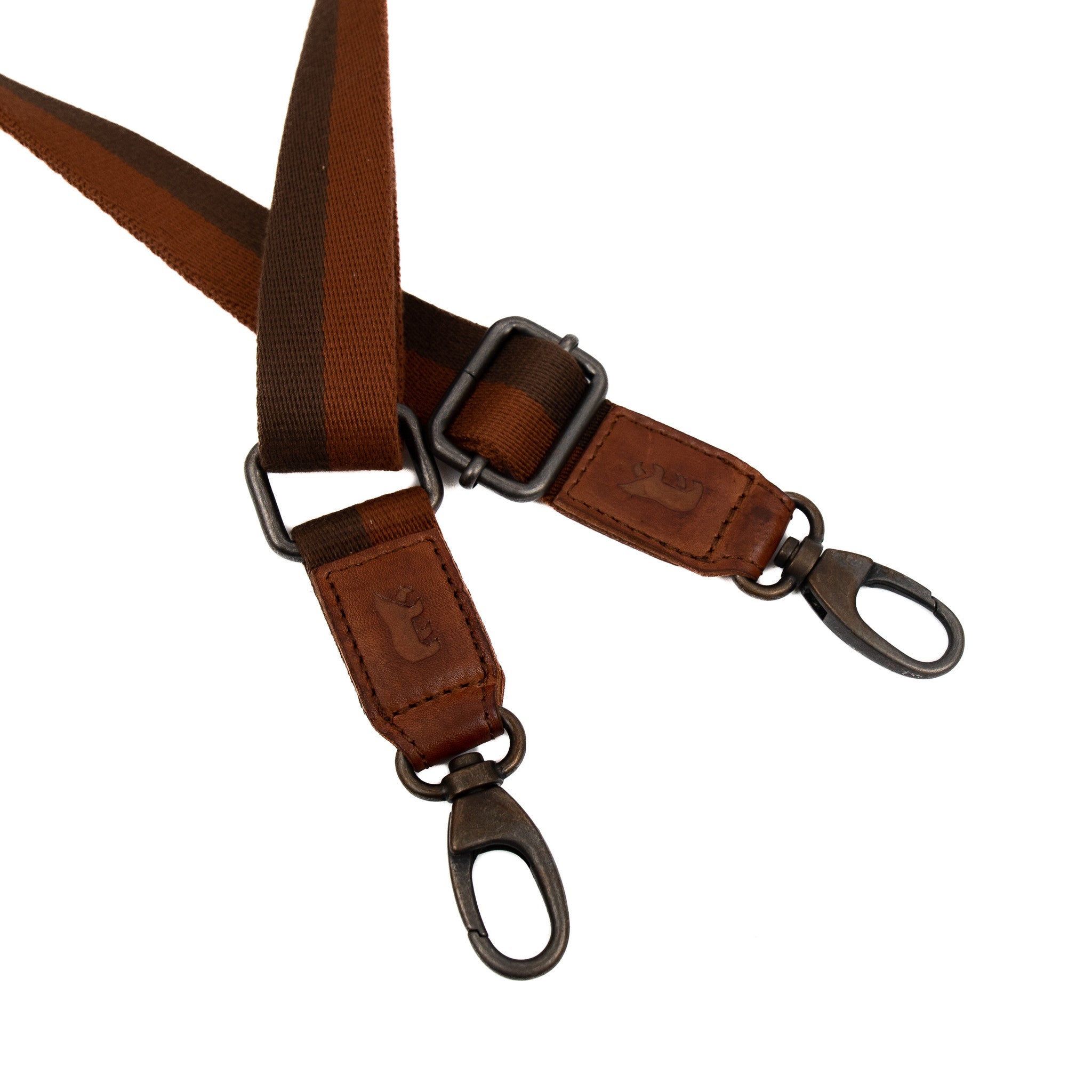 Bag strap 'Micky' bruin/cognac