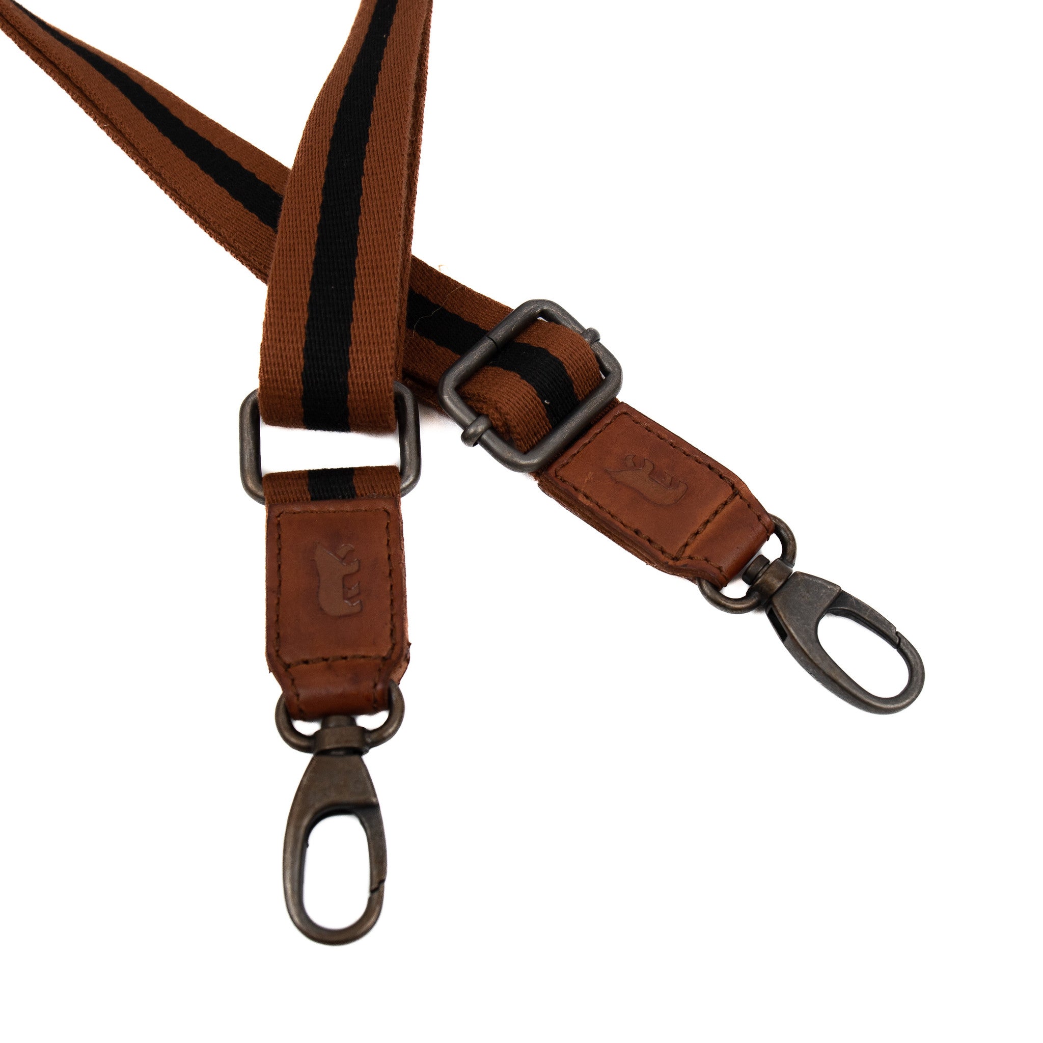 Bag strap 'Micky' cognac/zwart/cognac