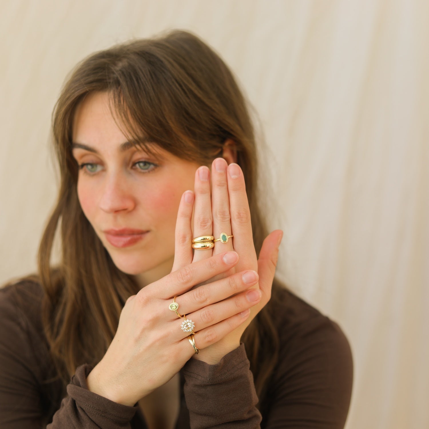 Lady Diana Ring Green Amethyst