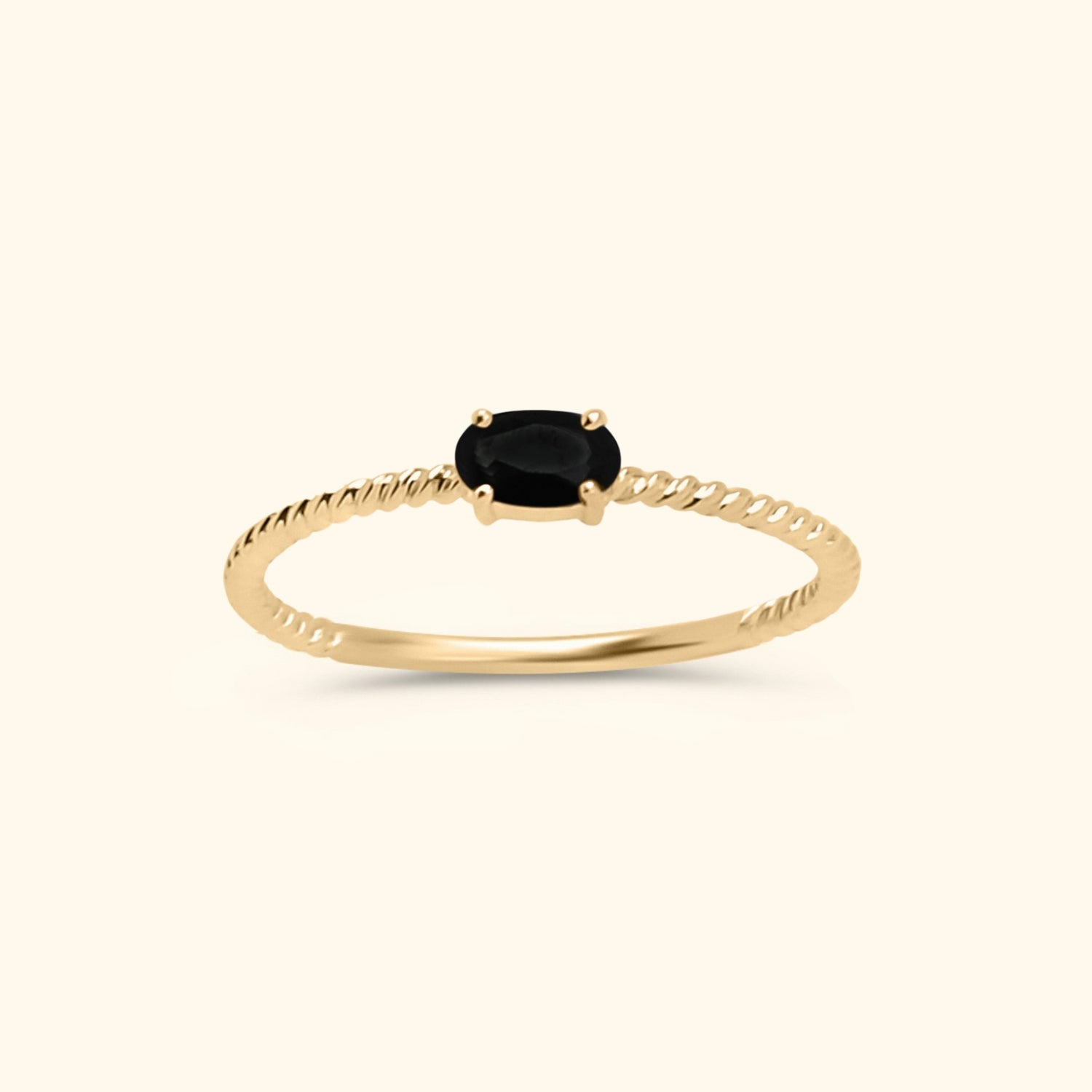 Tina Twisted Black Spinel ring | 9K