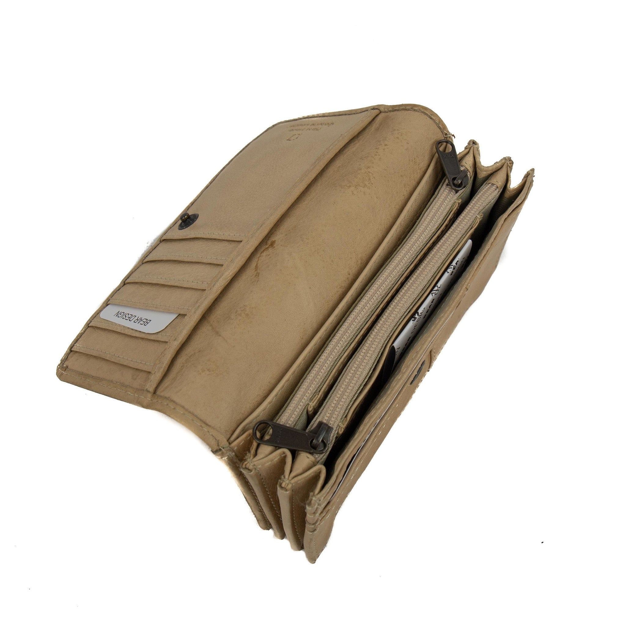 Overslag portemonnee 'Emma' beige