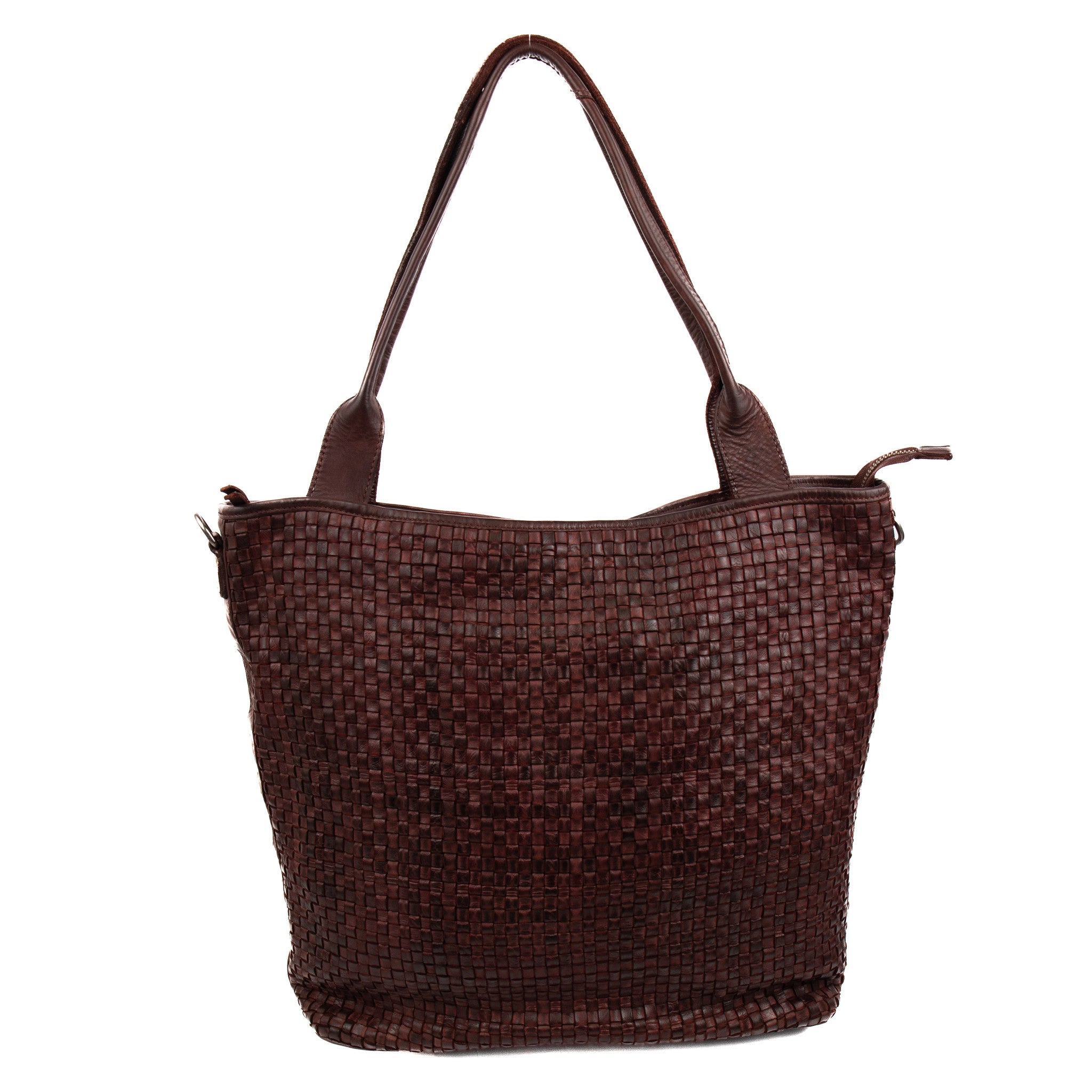 Gevlochten shopper 'Thea' bordeaux