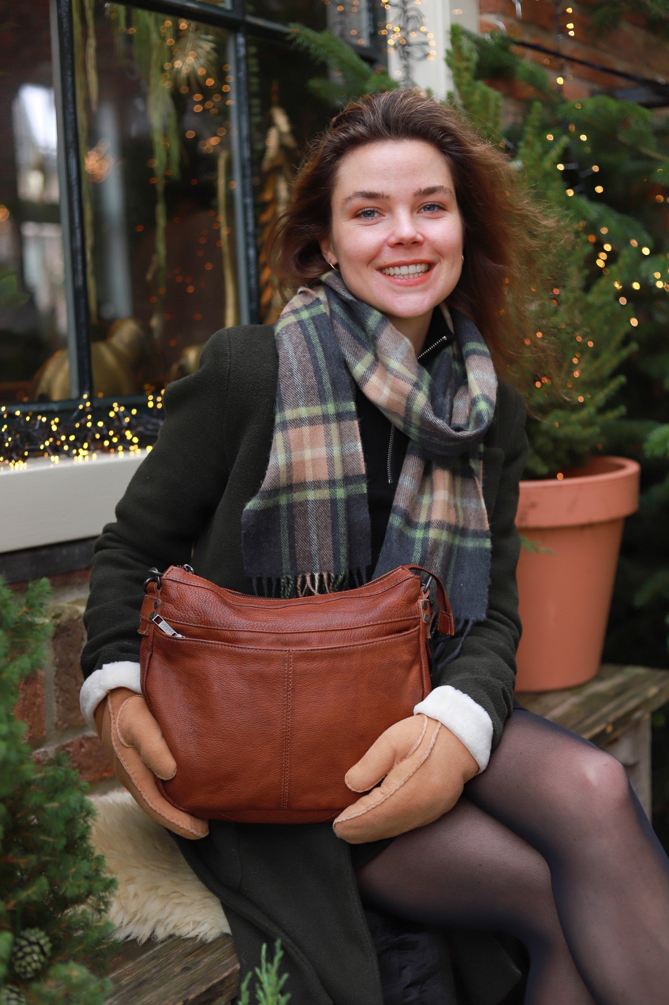 Pouch bag 'Tania' cognac