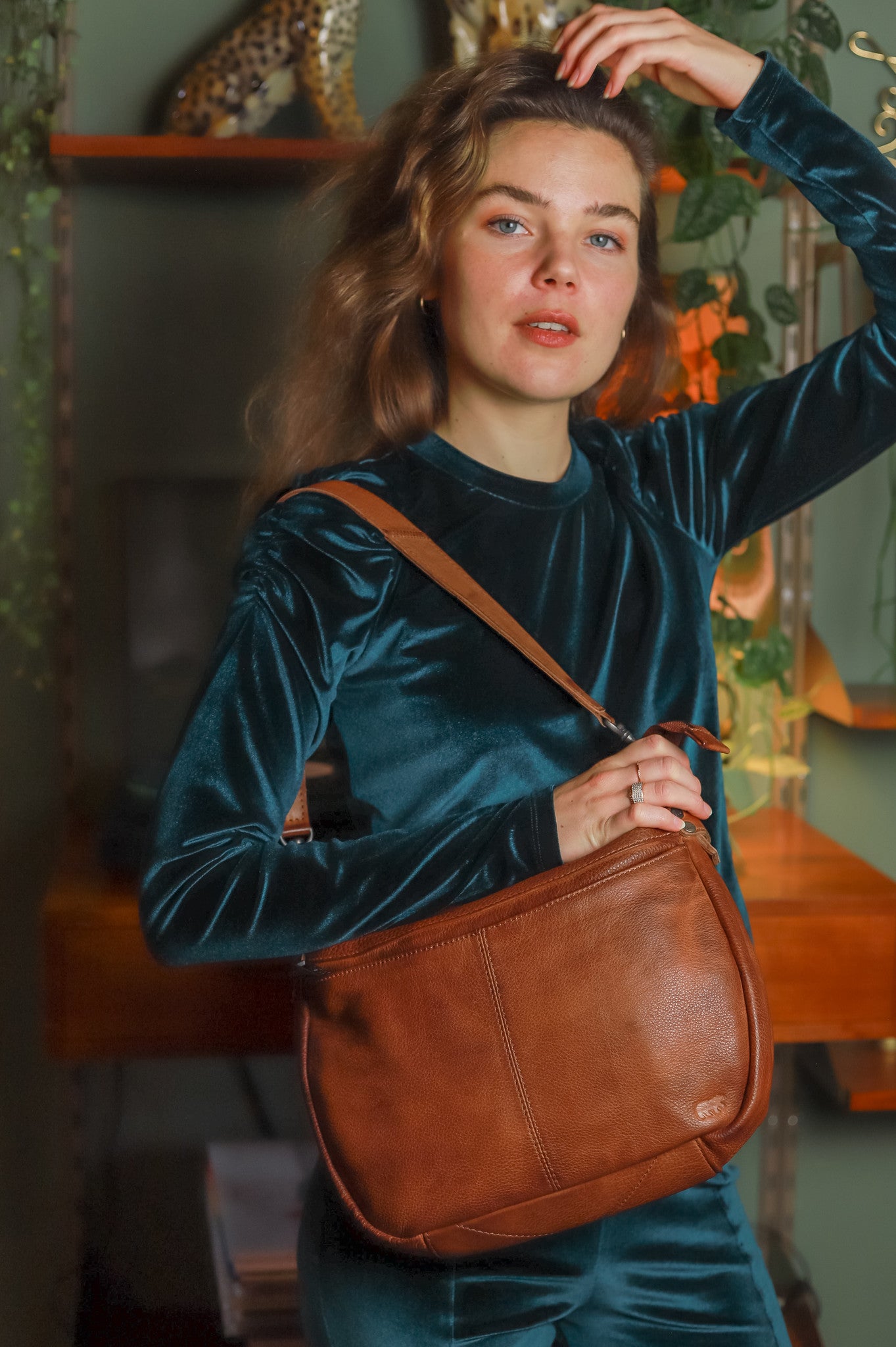 Pouch bag 'Tania' cognac