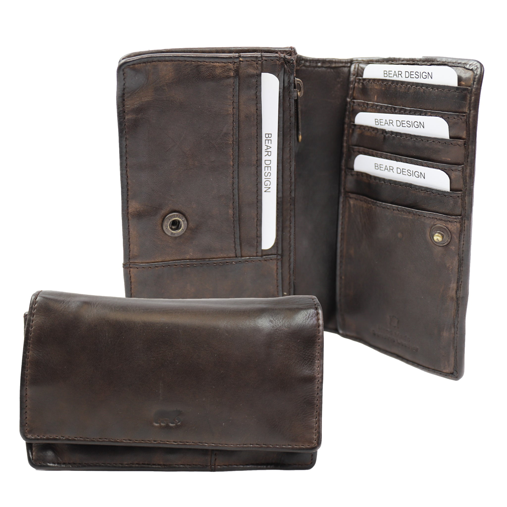 Wrap wallet 'Emma' dark brown - CL 782 RFID