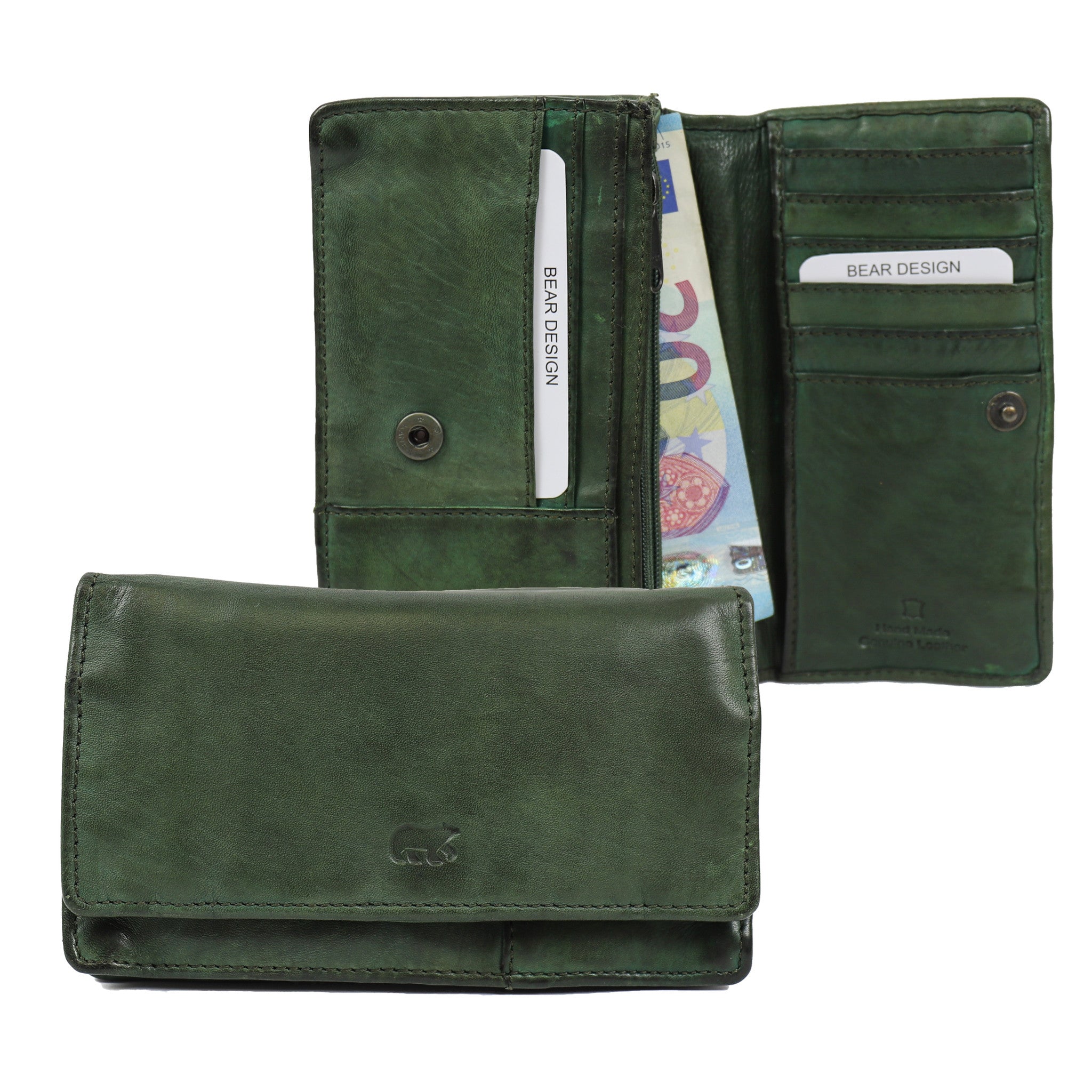 Overslag portemonnee 'Emma' groen - CL 782 RFID