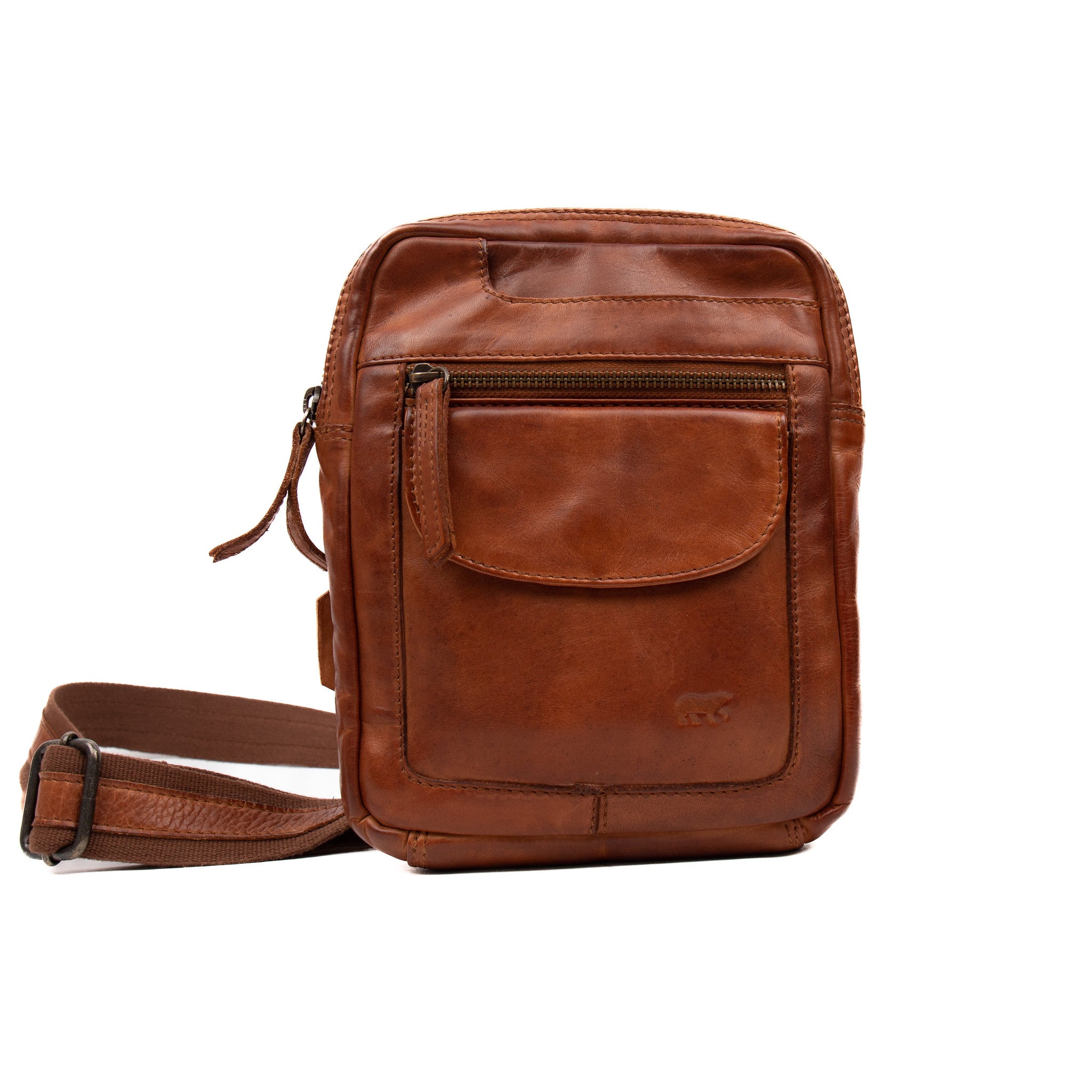 Cognac leather hotsell crossbody bag