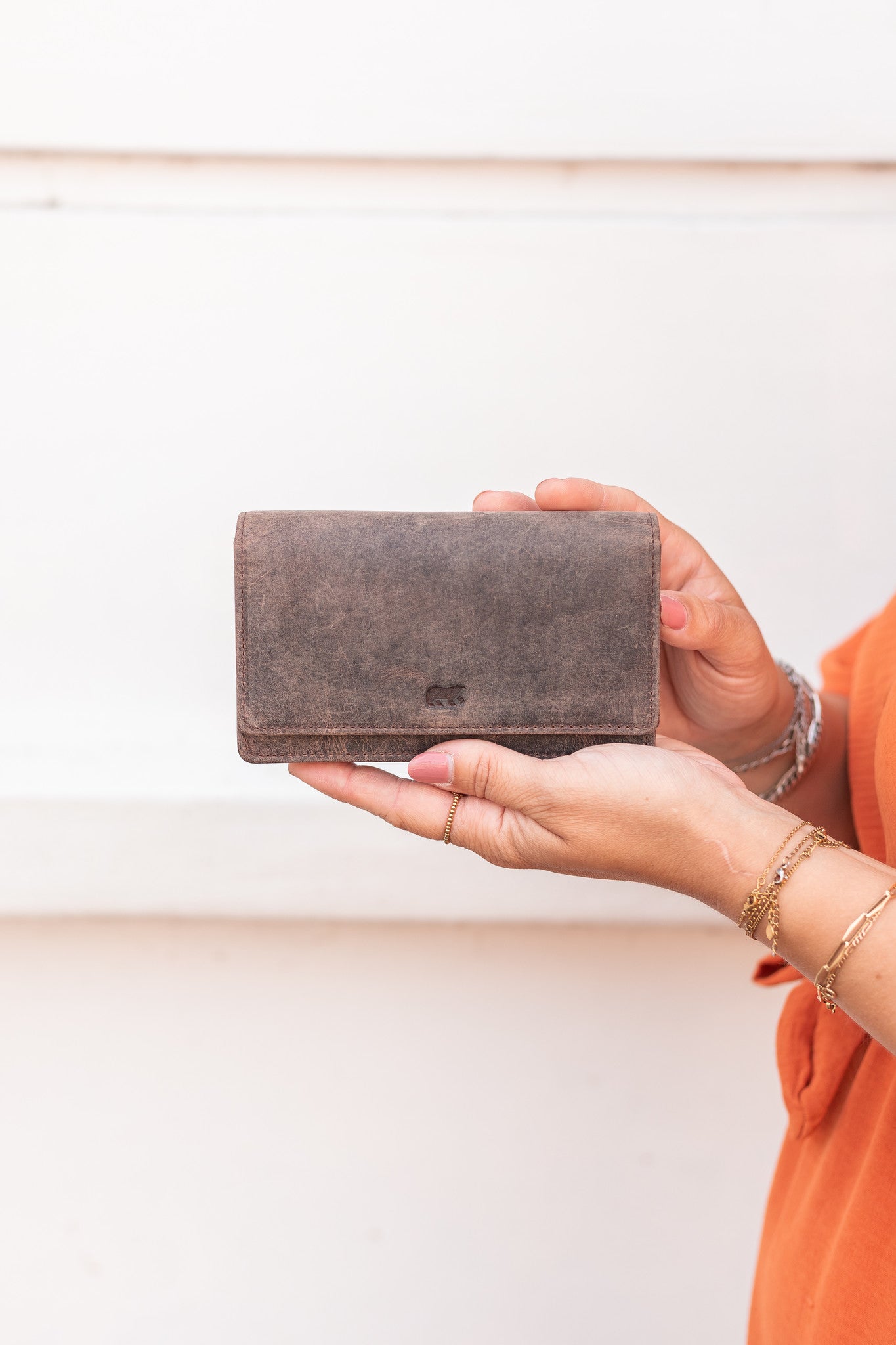 Overslag portemonnee 'Emma' bruin