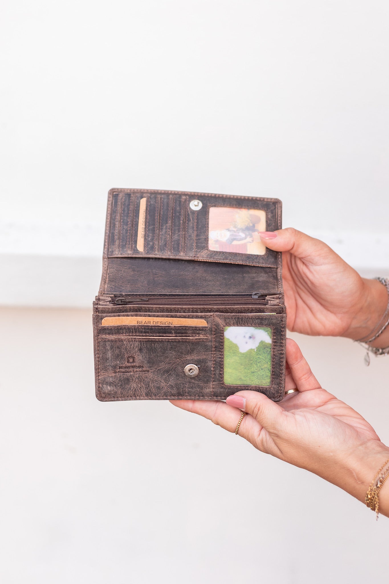 Overslag portemonnee 'Emma' bruin