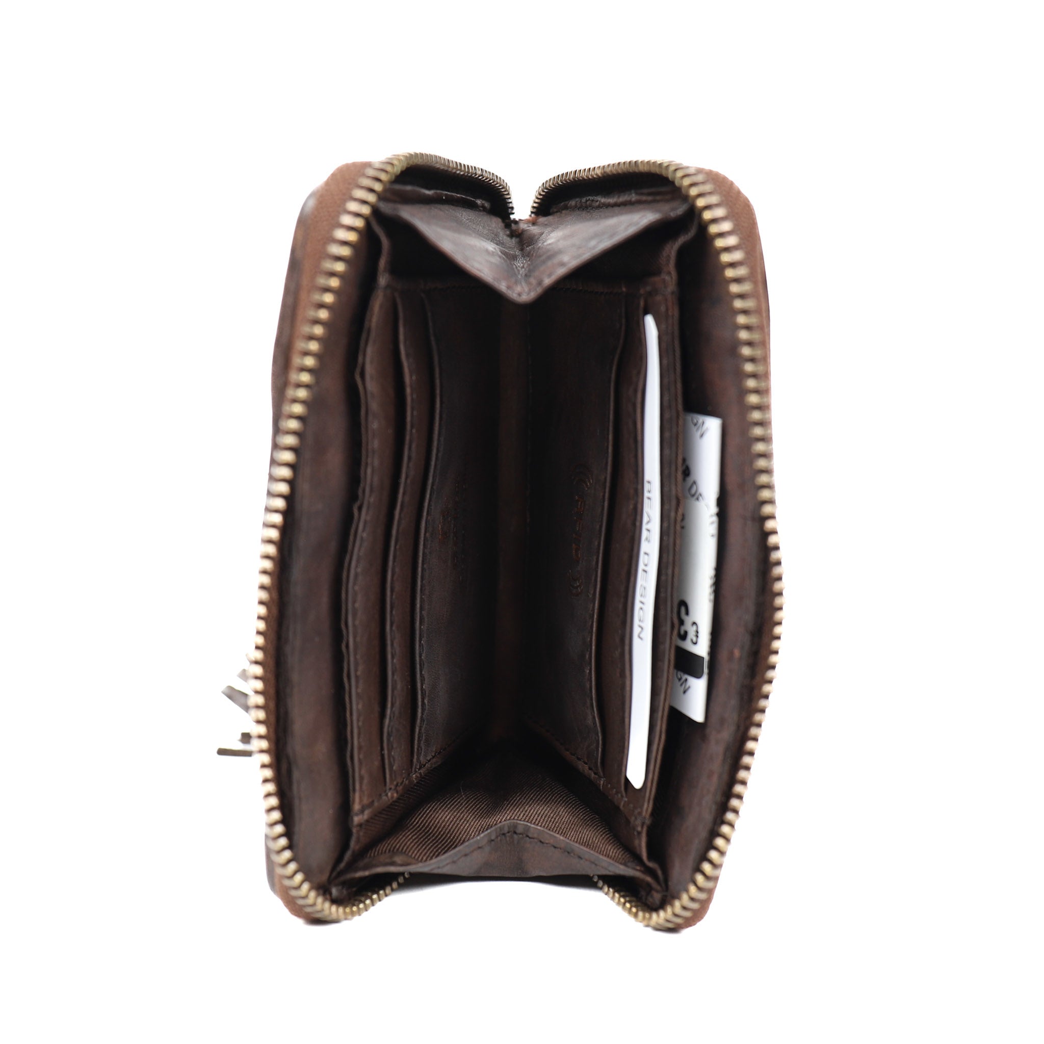 Braided wallet 'Marijn' dark brown
