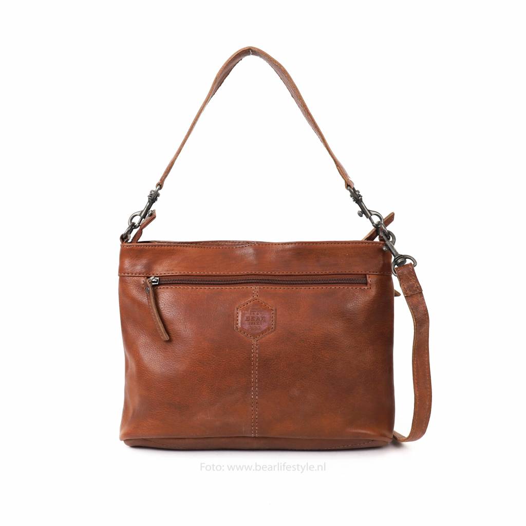 Hand/shoulder bag 'Angelica' cognac