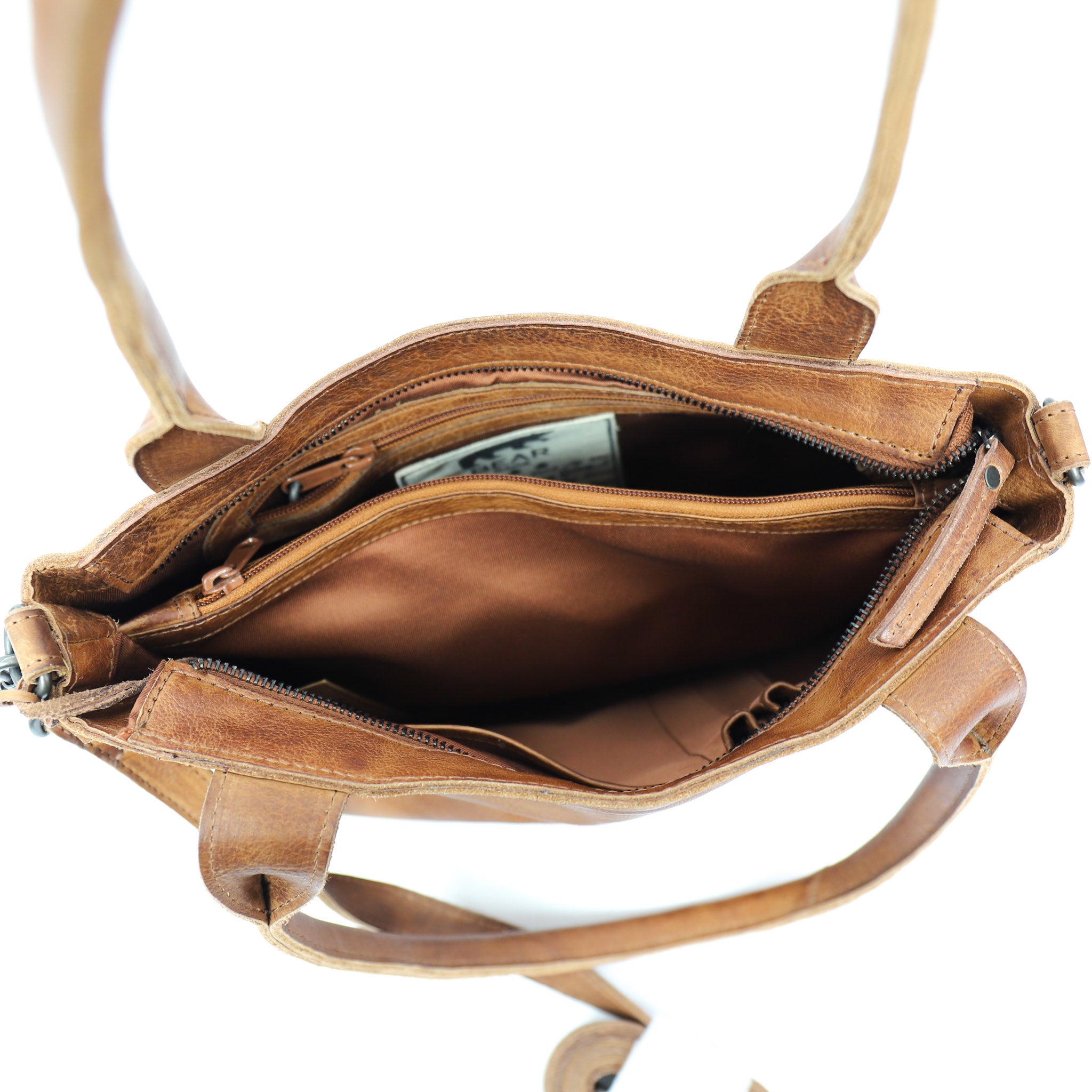 Hand/shoulder bag 'Katya' cognac