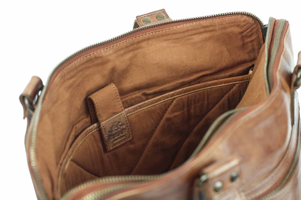 Hand/shoulder bag 'Lia' cognac