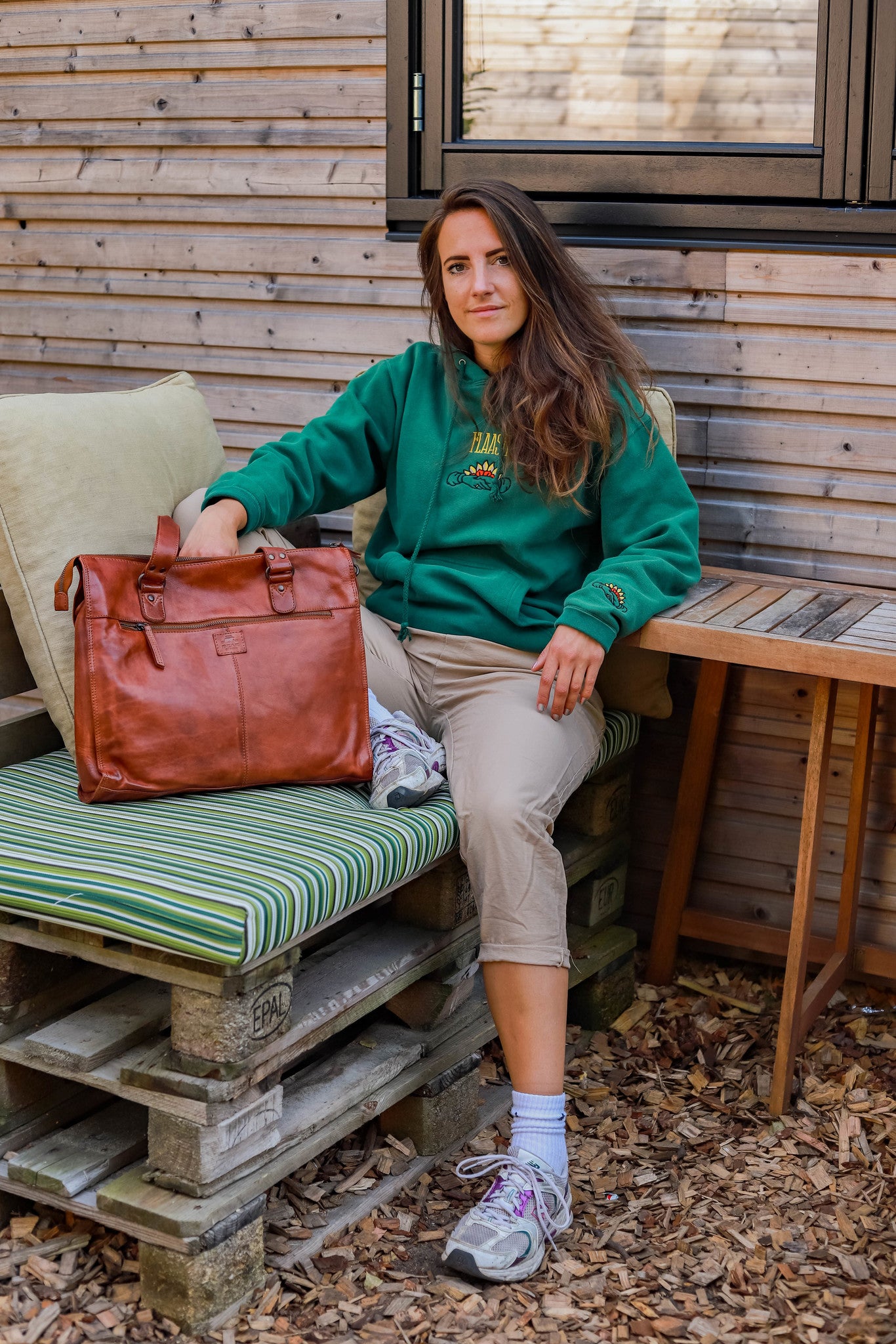 Hand/shoulder bag 'Lia' cognac