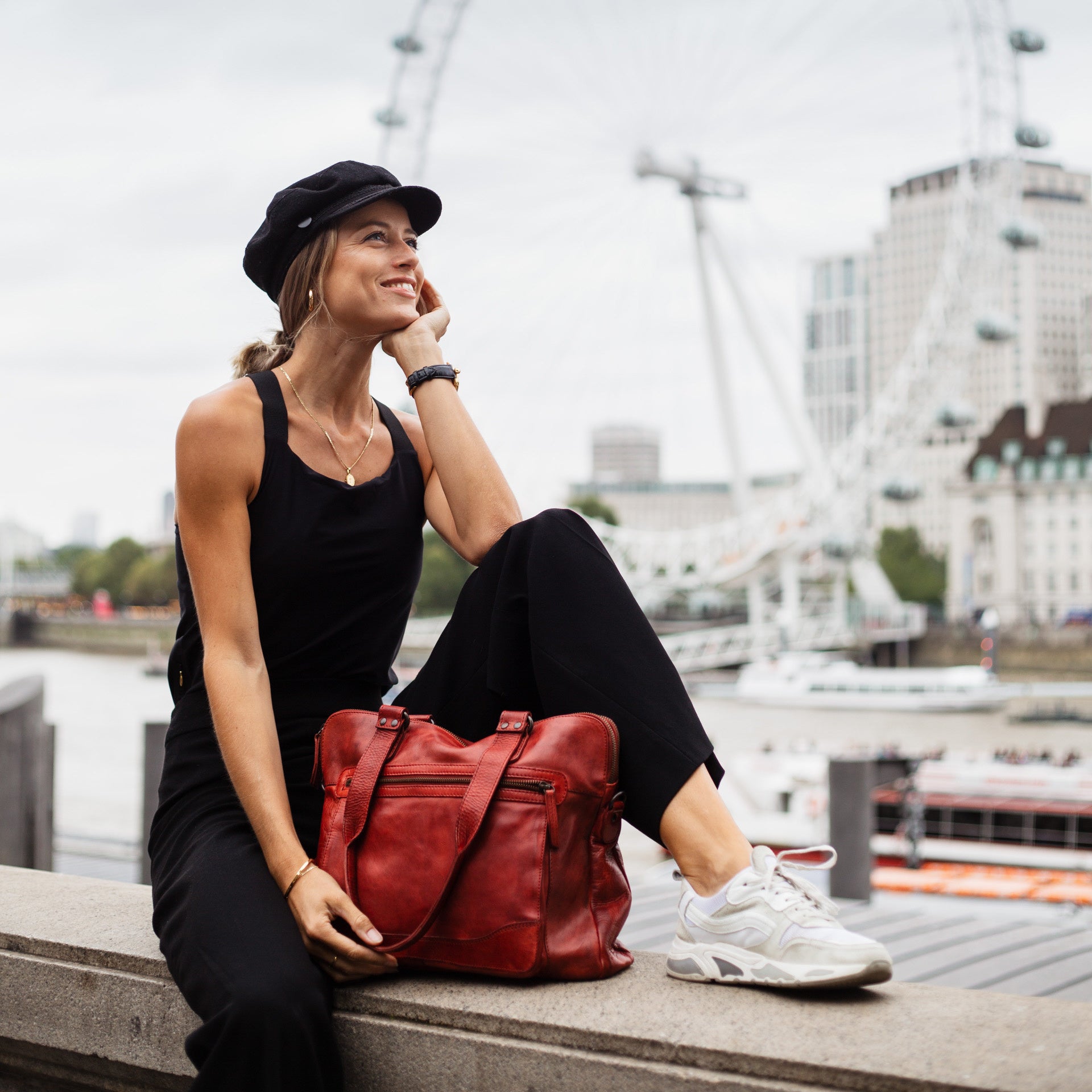 Hand/shoulder bag 'Lia' red