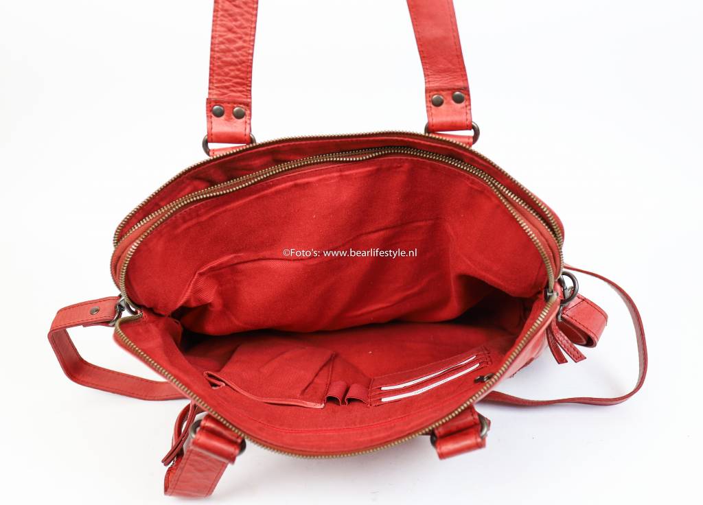 Hand/shoulder bag 'Lia' red