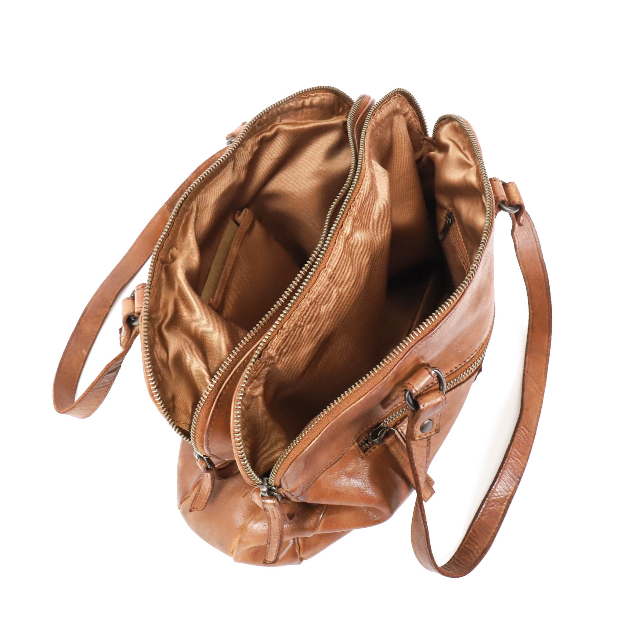 Hand/shoulder bag 'Lieke' cognac