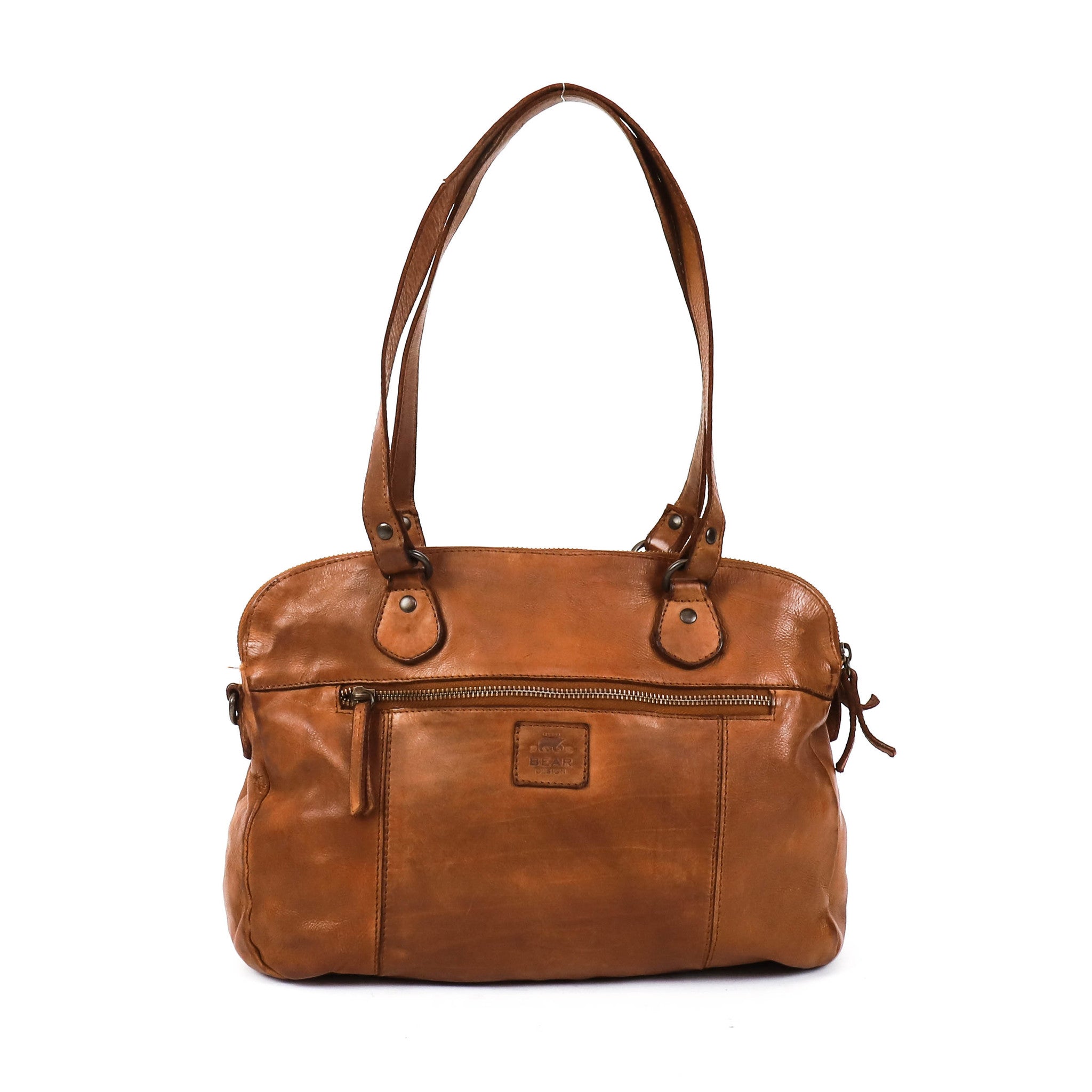 Hand/shoulder bag 'Lieke' cognac