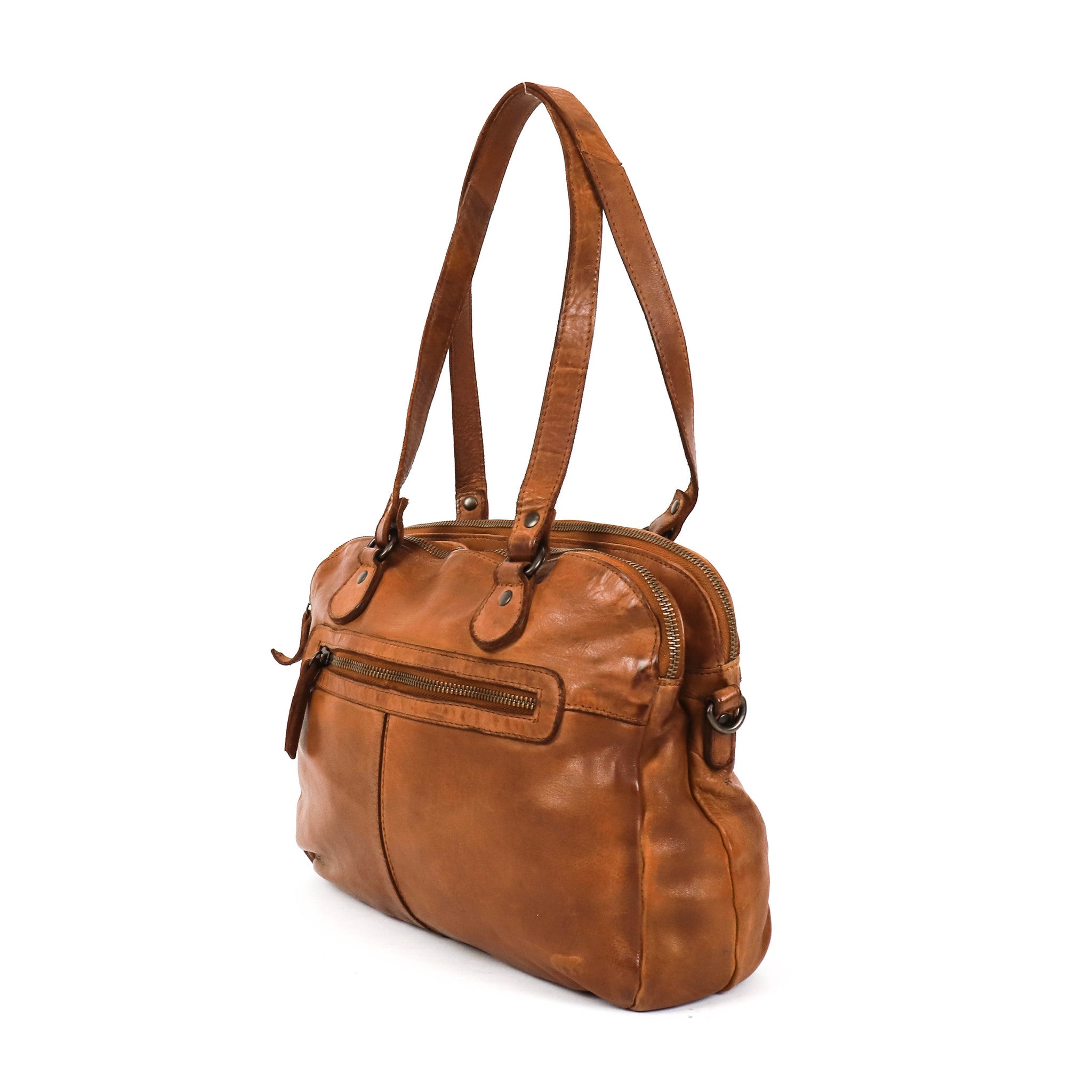 Hand/shoulder bag 'Lieke' cognac
