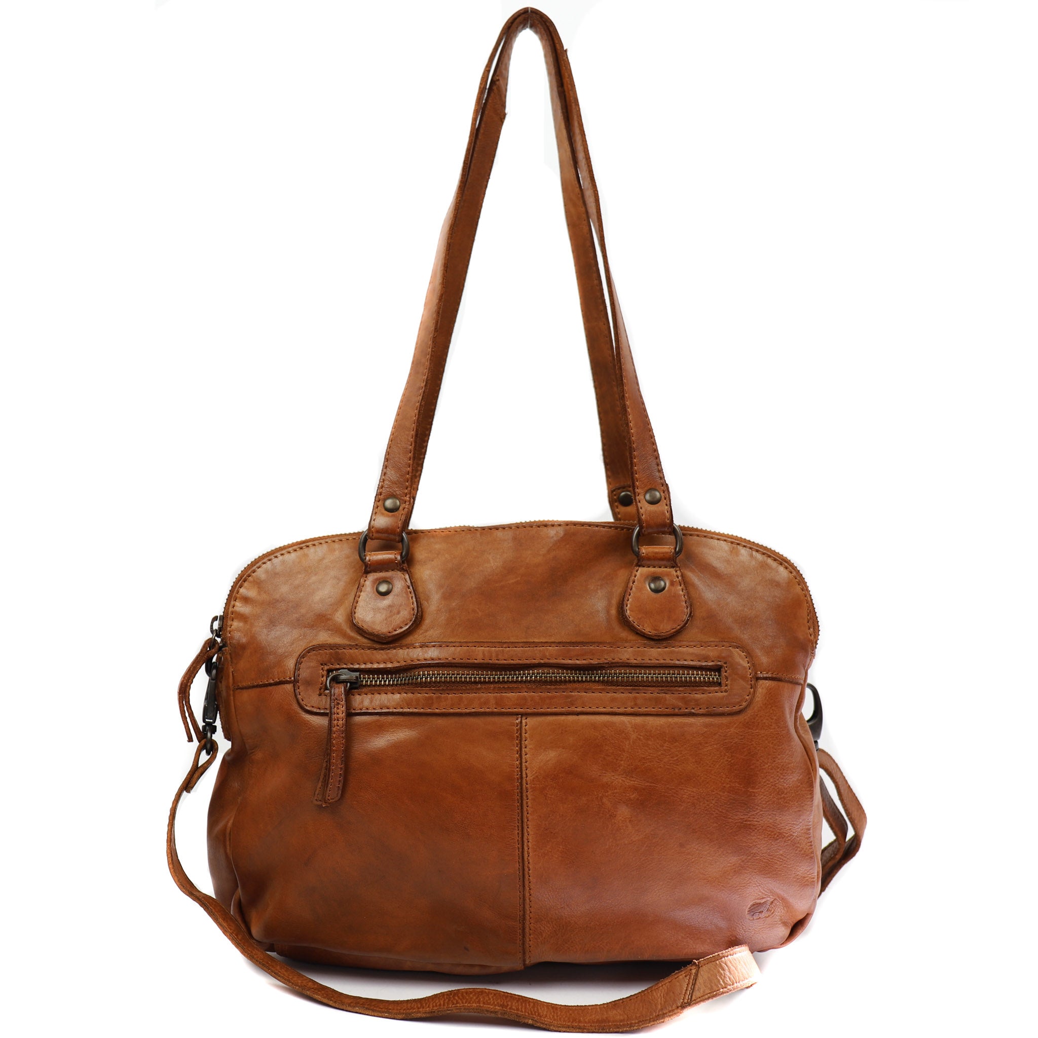 Hand/shoulder bag 'Lieke' cognac