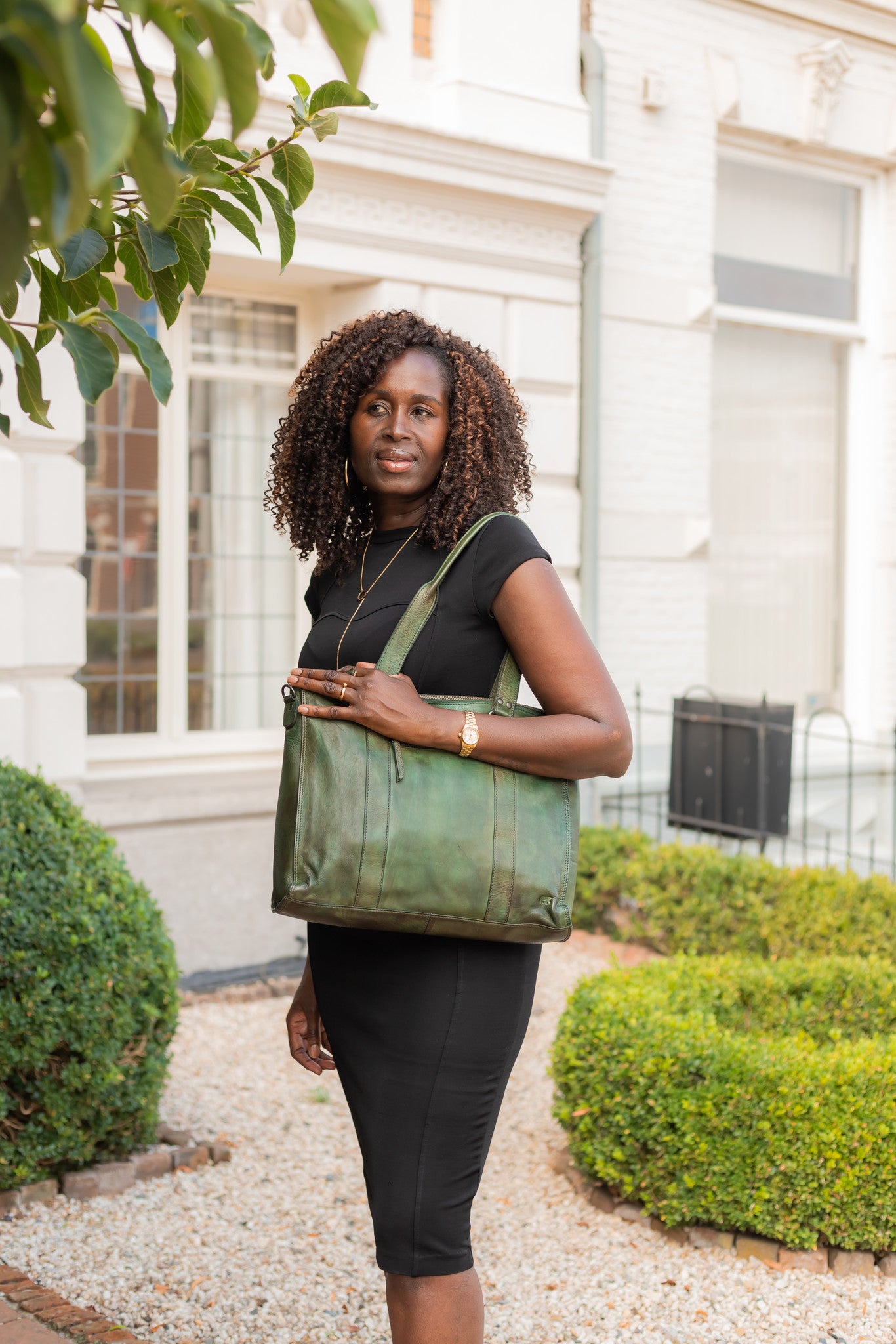 Hand/shoulder bag 'Mea' green