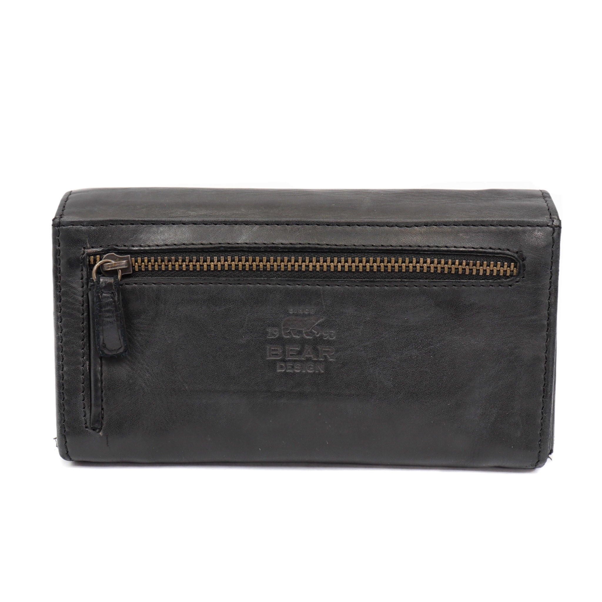 'Noor' black flap wallet