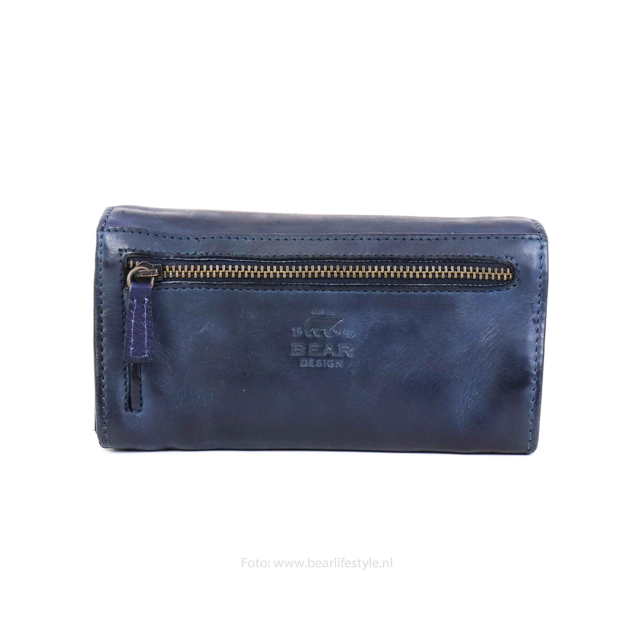 Overslag portemonnee 'Noor' blauw - CL 9918