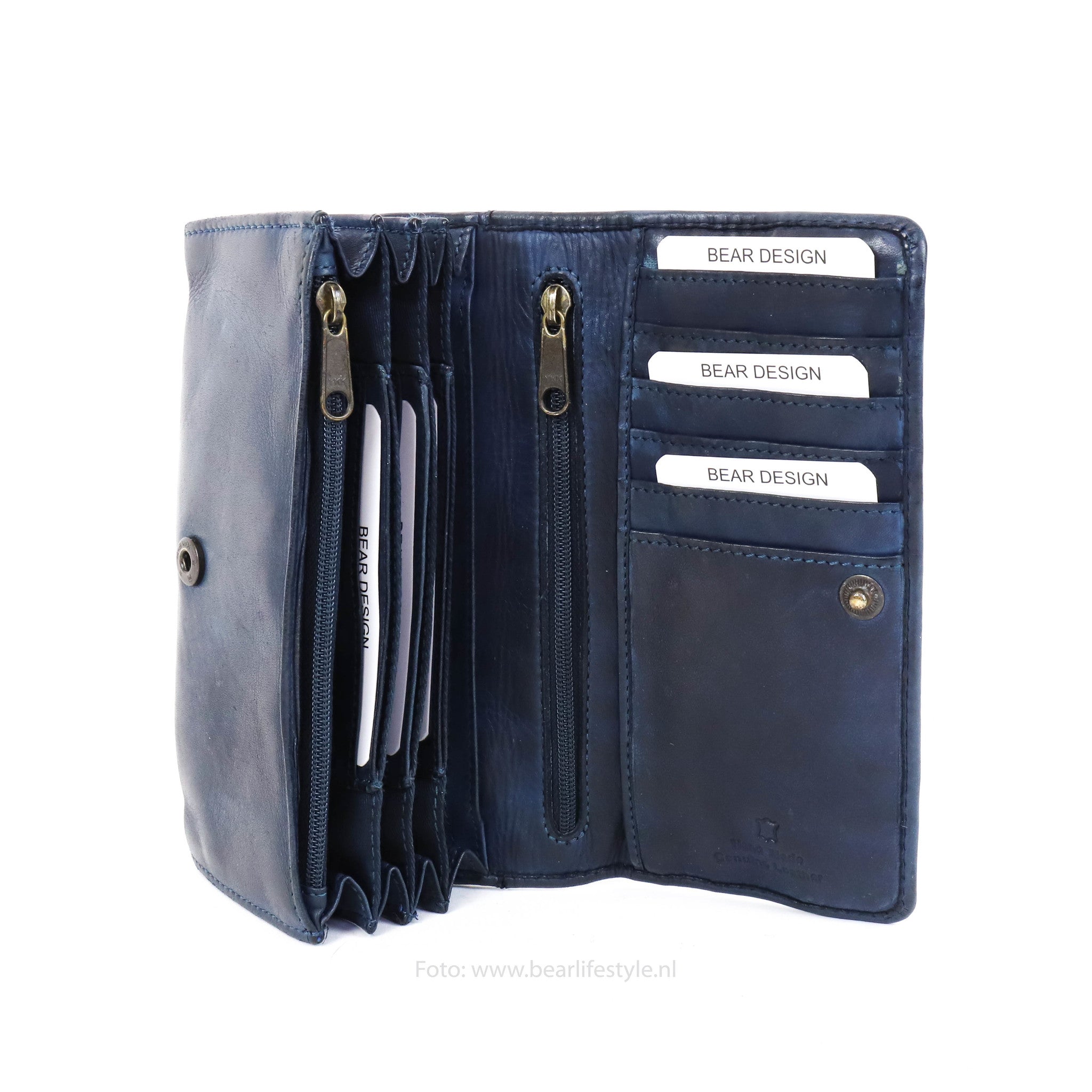 Overslag portemonnee 'Noor' blauw - CL 9918